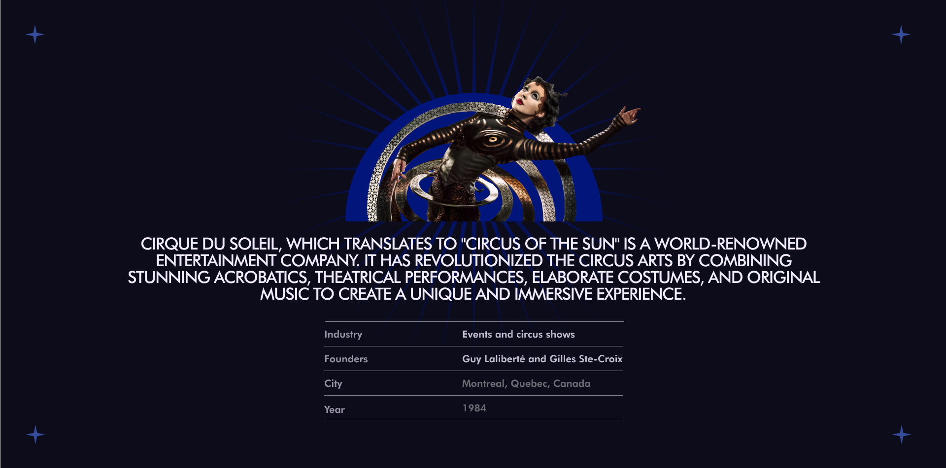 Cirque Du Soleil | Корпоративный сайт — Изображение №2 — Интерфейсы на Dprofile