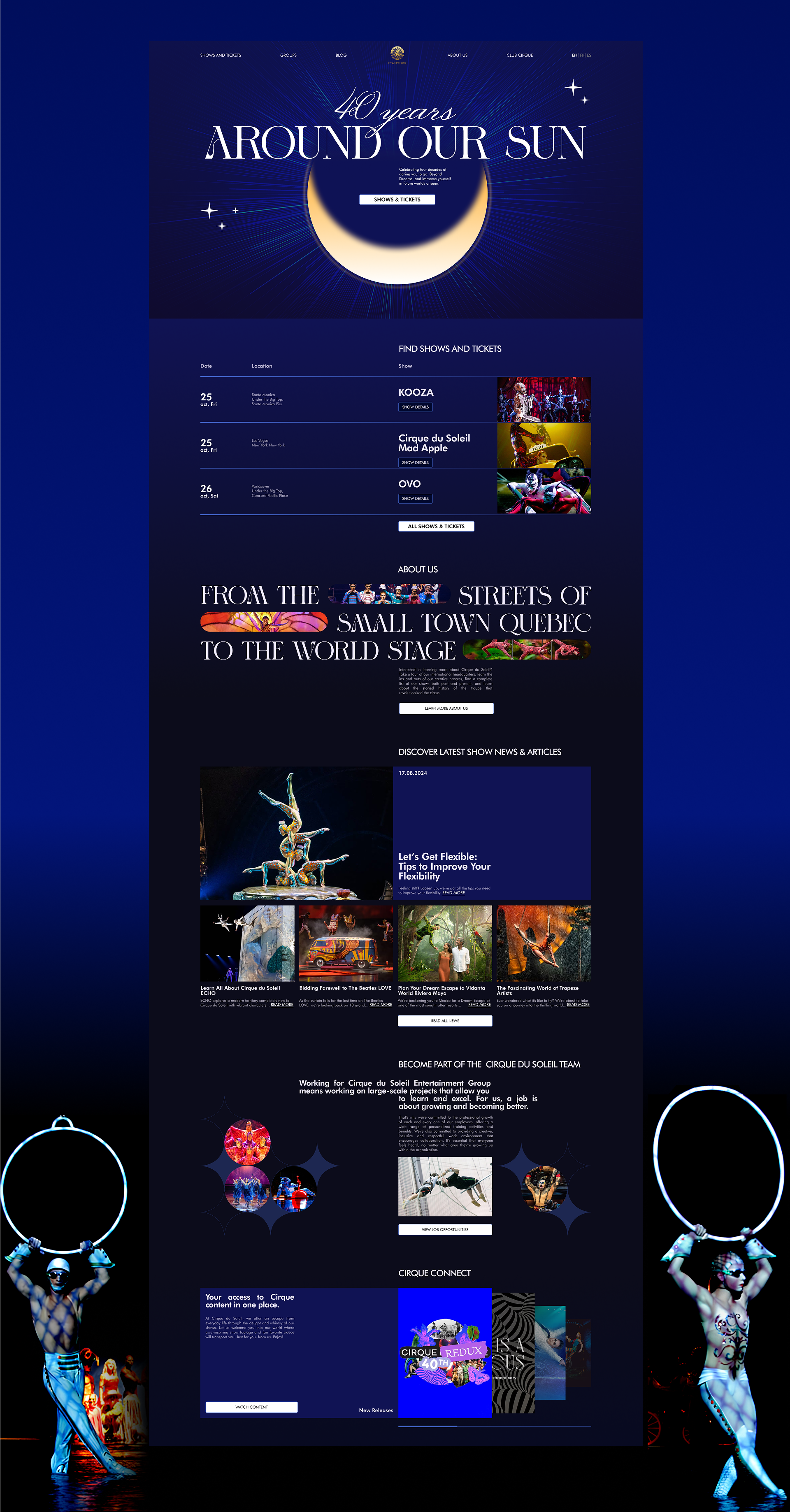 Cirque Du Soleil | Корпоративный сайт — Изображение №3 — Интерфейсы на Dprofile