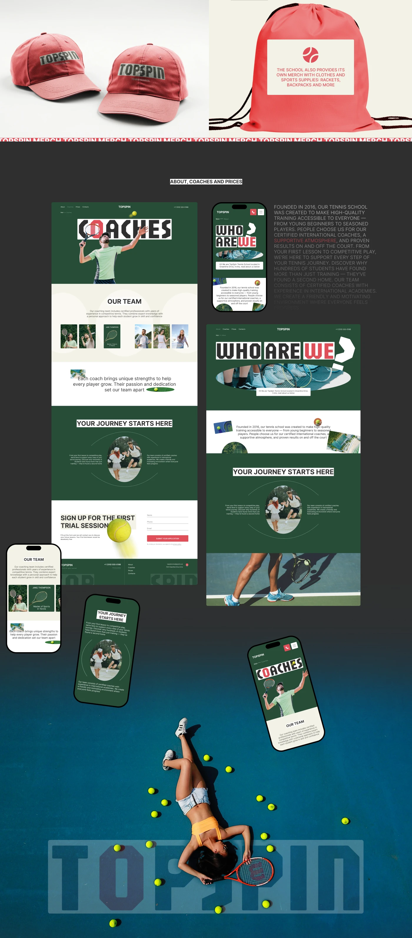 TOPSPIN tennis school | Website — Изображение №3 — Интерфейсы, Брендинг на Dprofile