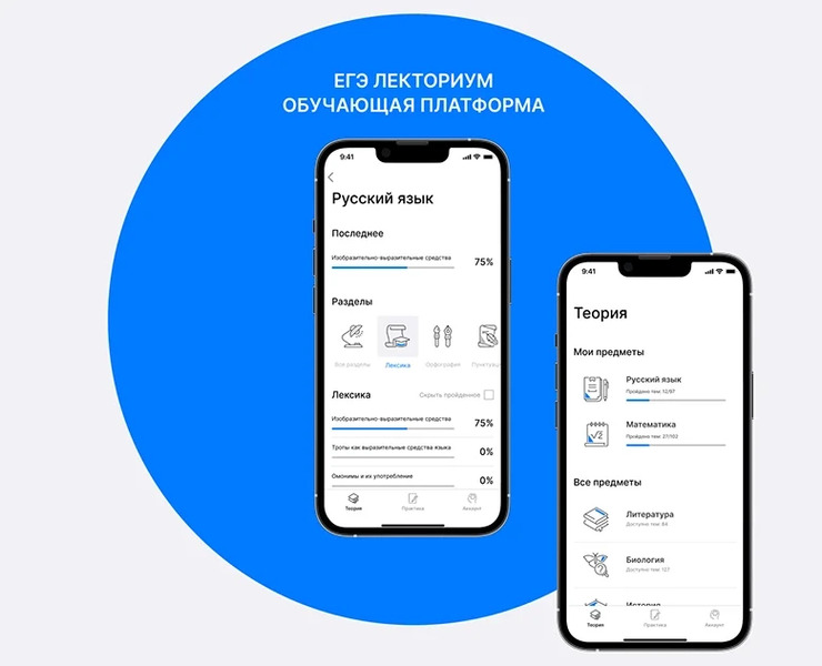 ЕГЭ Лекториум - Обучающая платформа — Интерфейсы на Dprofile