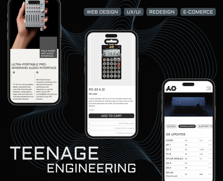 Teenage engineering online music shop — Интерфейсы на Dprofile
