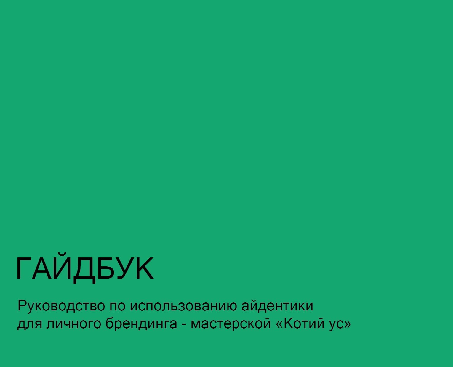 Гайдбук "Котий УС" — Брендинг на Dprofile