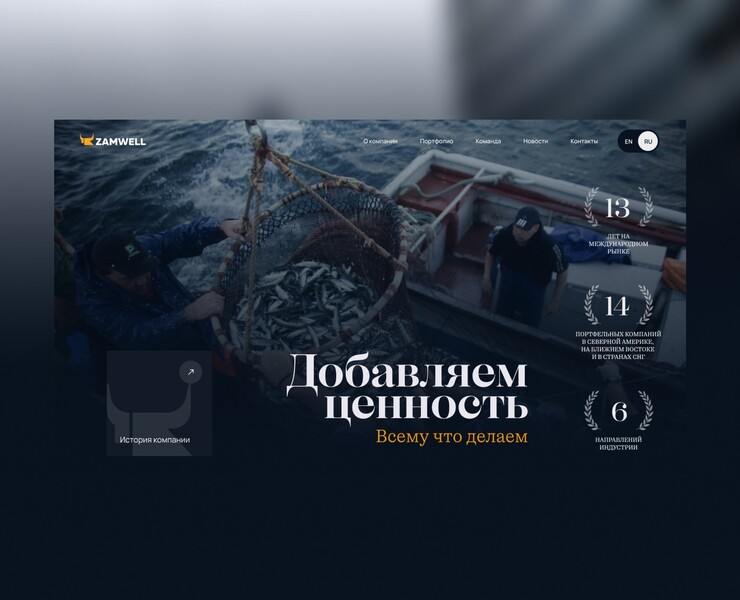 «Zamwell» Частная инвестиционная компания — Интерфейсы, Анимация на Dprofile