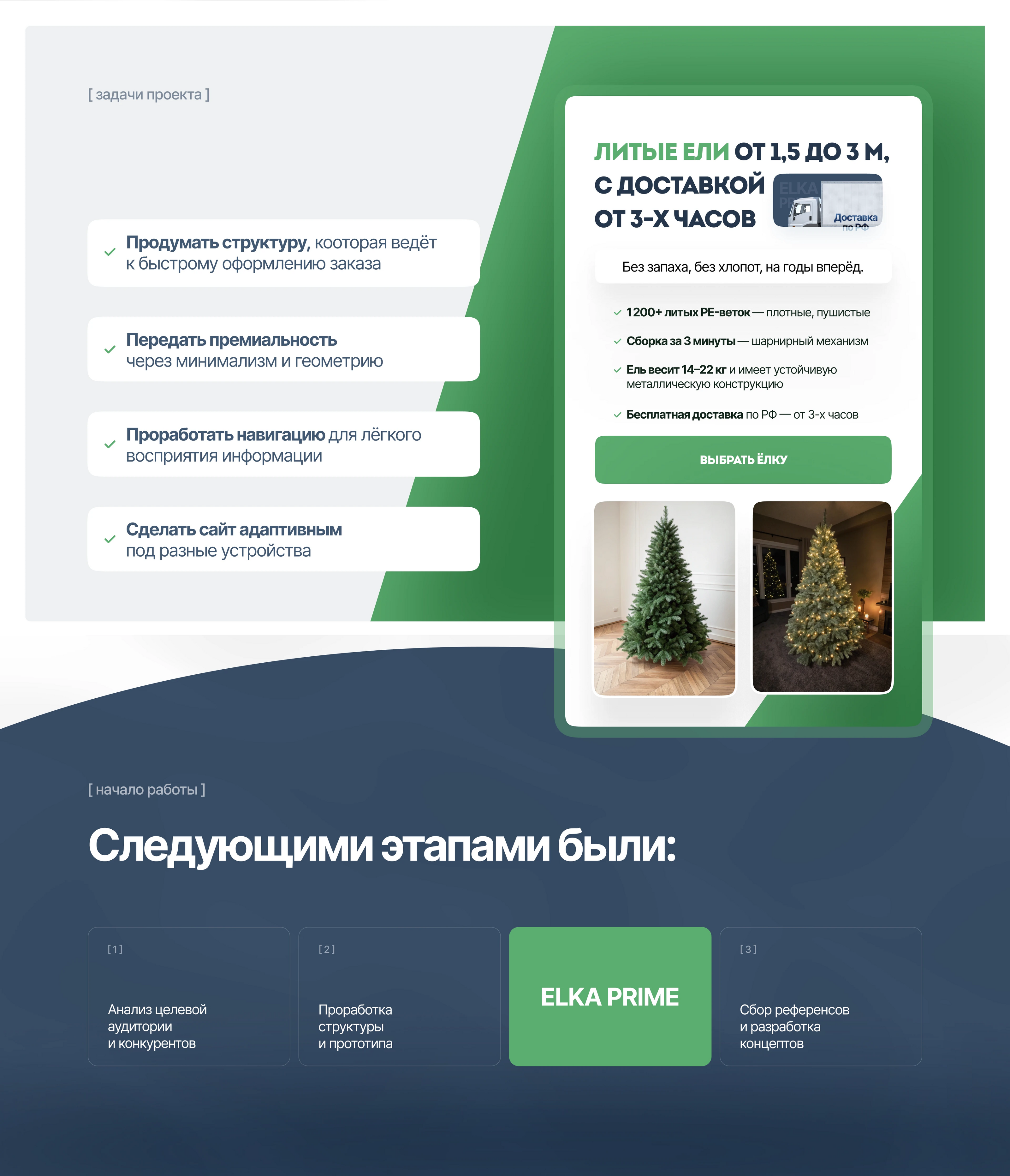 Сайт для поставщика литых елей | — Изображение №2 — Интерфейсы на Dprofile