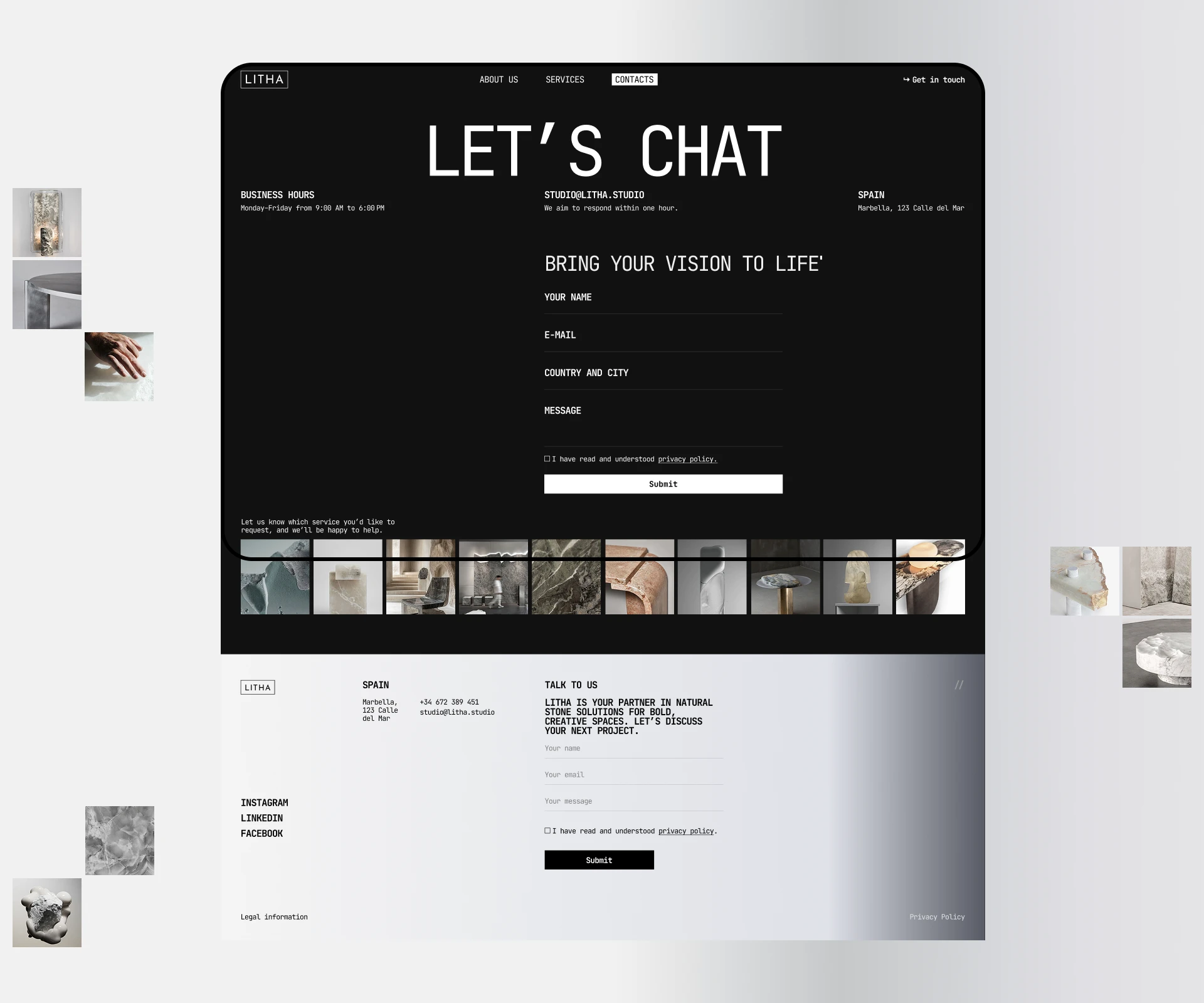 Сайт для мебели из камня LITHA — Изображение №15 — Интерфейсы на Dprofile