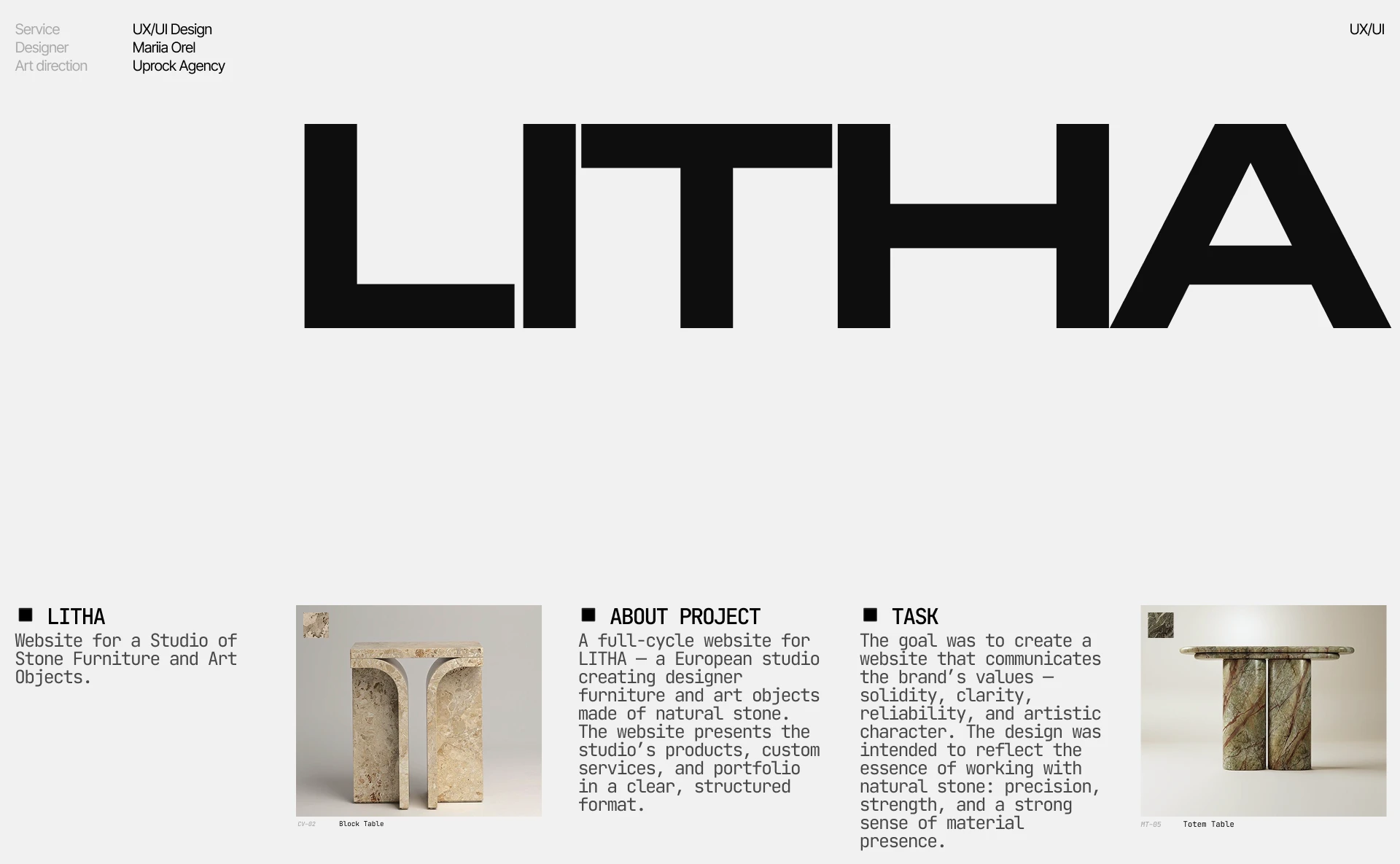 Сайт для мебели из камня LITHA — Изображение №1 — Интерфейсы на Dprofile