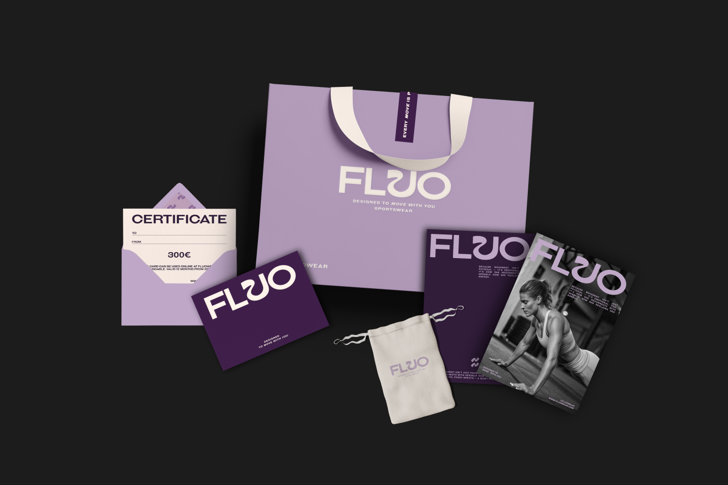 Fluo / фирменный стиль для спортивной одежды — Изображение №12 — Брендинг на Dprofile