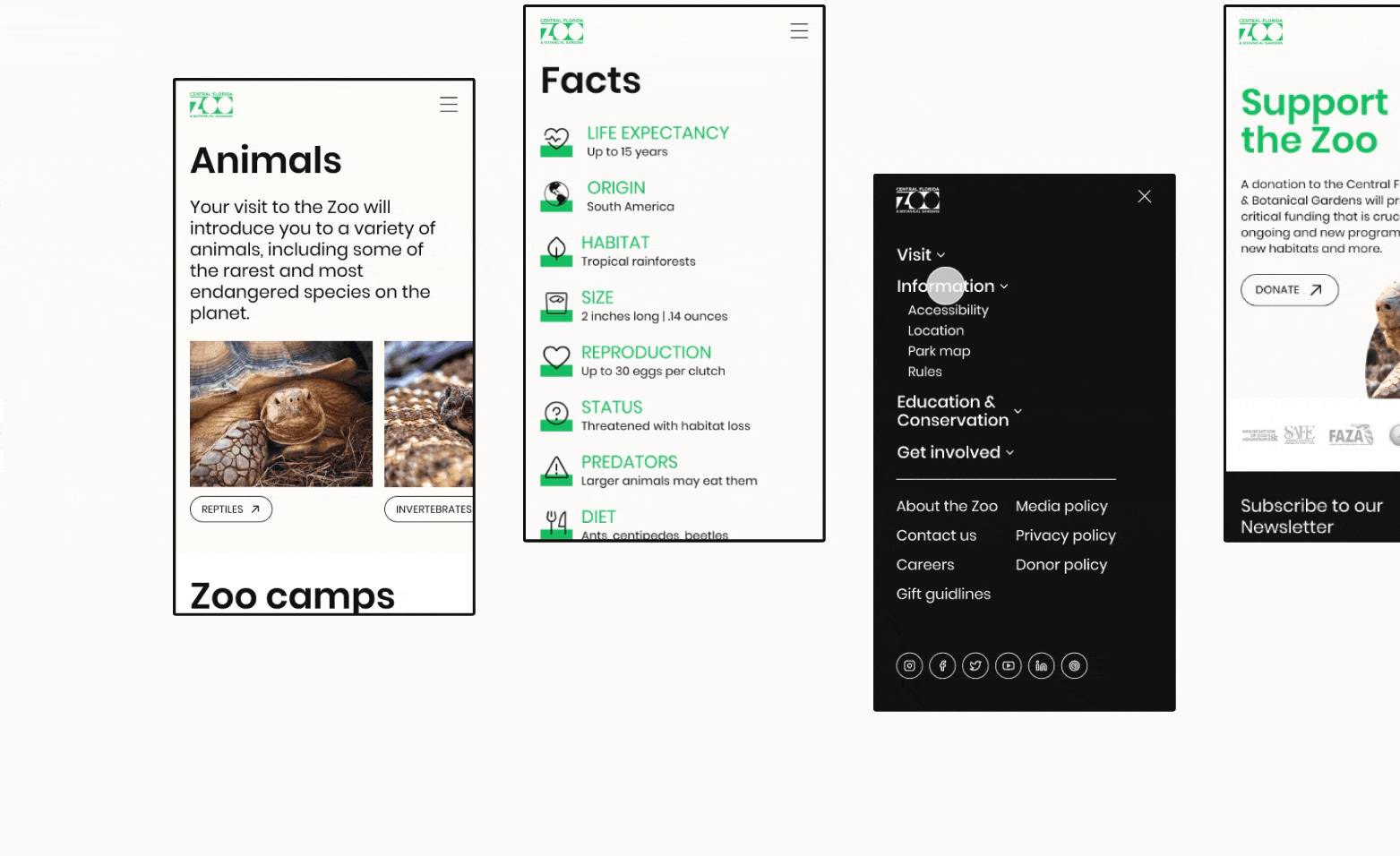 Central Florida Zoo & Botanical Gardens | Redesign website — Изображение №10 — Интерфейсы на Dprofile
