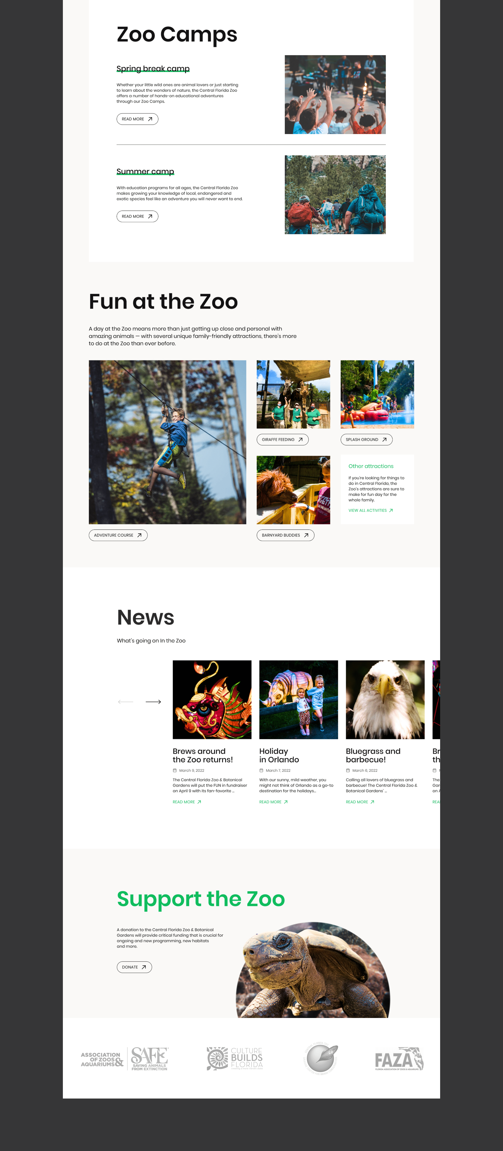 Central Florida Zoo & Botanical Gardens | Redesign website — Изображение №8 — Интерфейсы на Dprofile