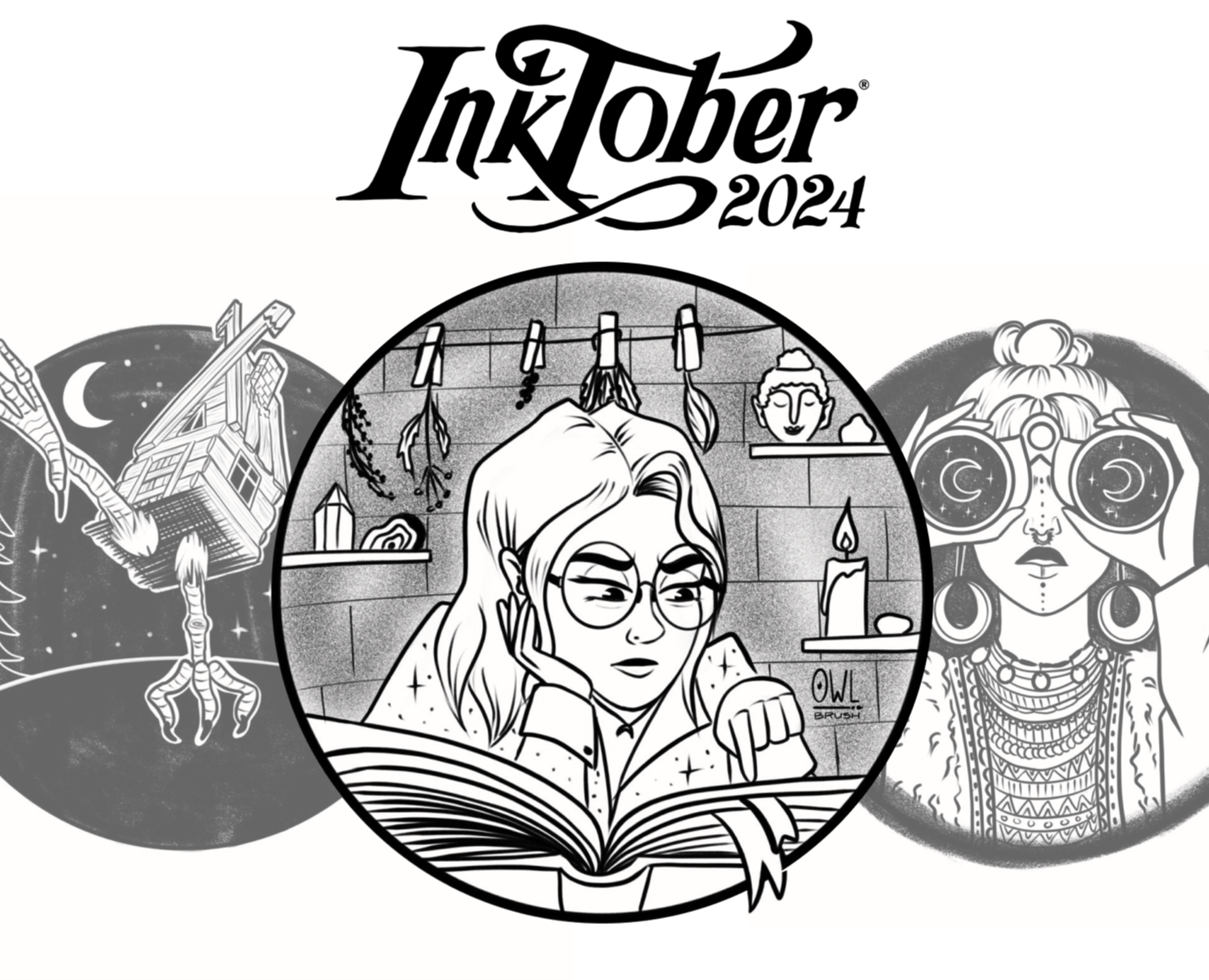 Inktober 2024: ведьмы, магия и колдовство — Иллюстрация на Dprofile