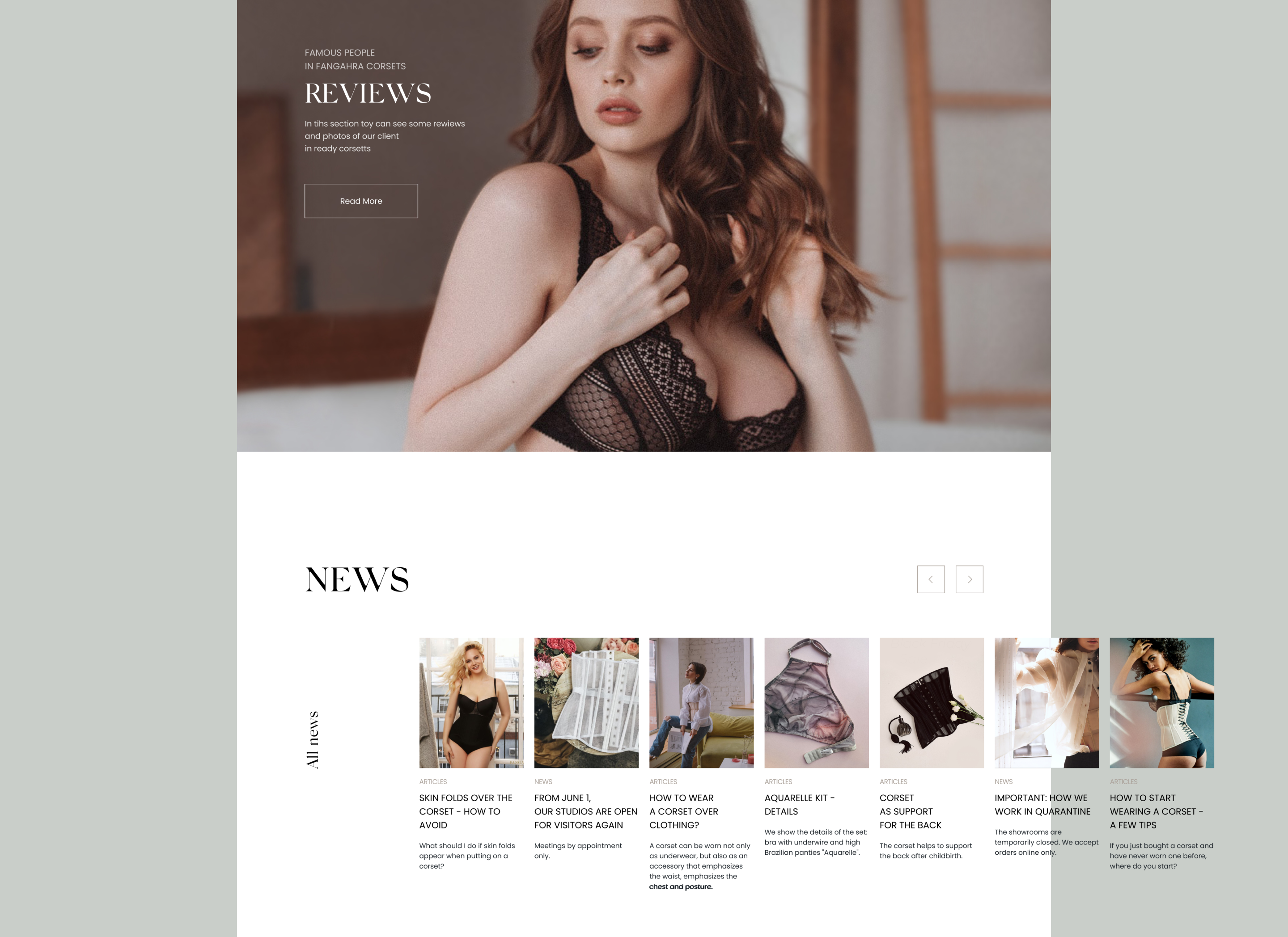 Fangahra's corsets & lingerie | E-commerce | Redesign — Изображение №10 — Интерфейсы на Dprofile