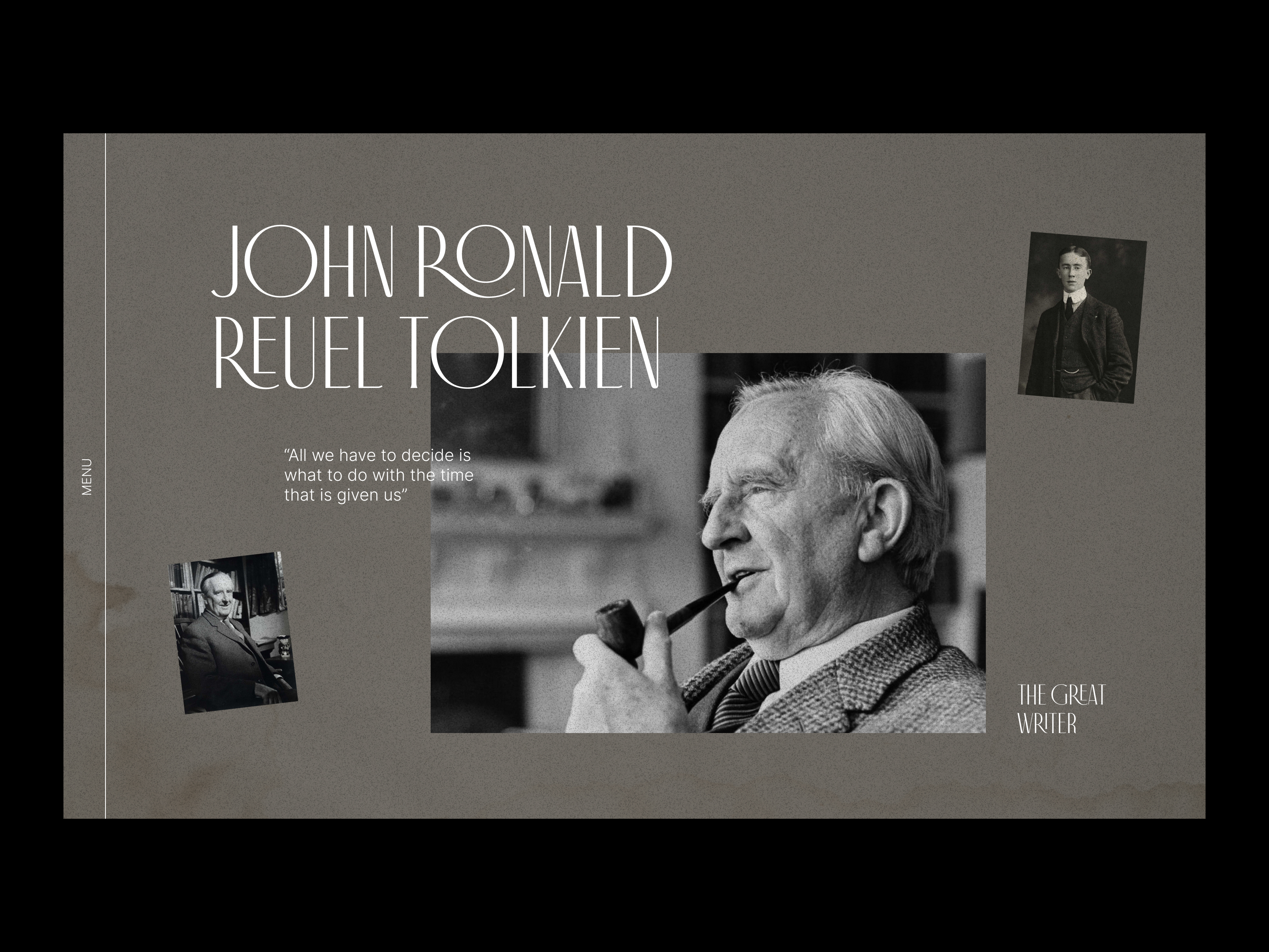 J. R. R. Tolkien - UI design — Изображение №1 — Интерфейсы, Графика на Dprofile