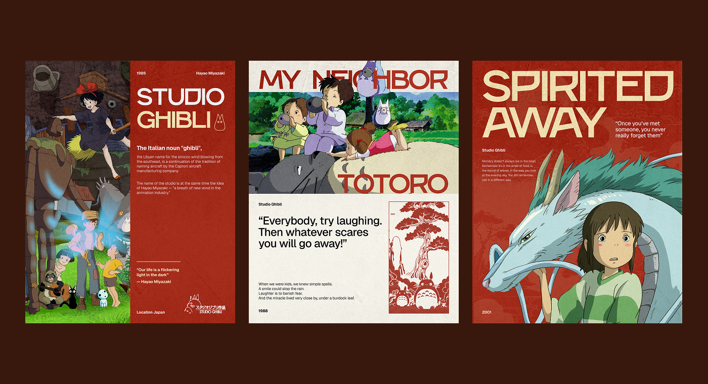 Дизайн серии постеров | STUDIO GHIBLI — Изображение №2 — Графика на Dprofile