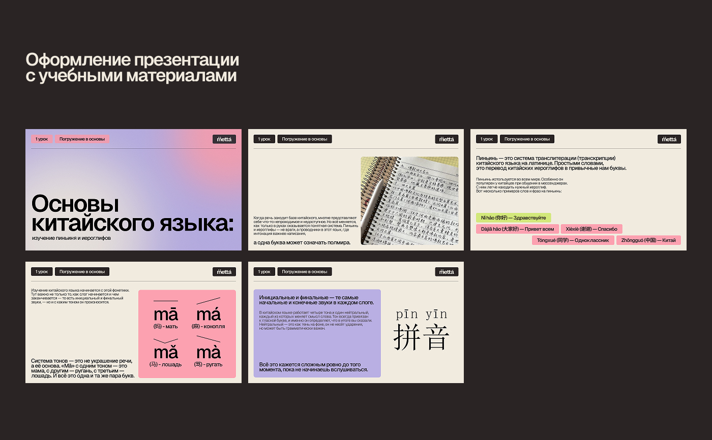 metta - брендинг школы китайского языка — Изображение №14 — Интерфейсы, Брендинг на Dprofile