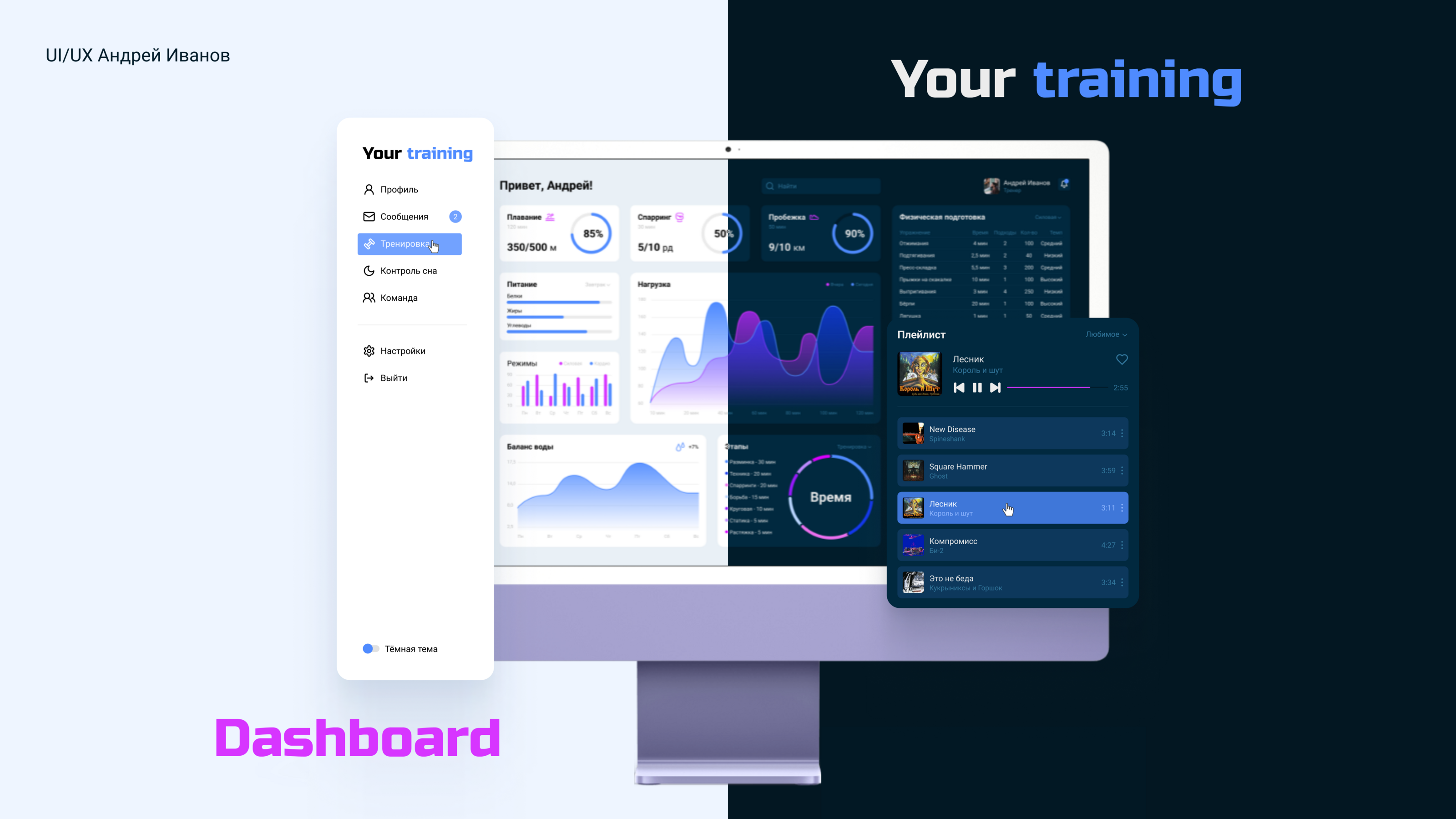 ux/ui | web-дизайн дашборда | Тренировки, спорт — Изображение №1 — Интерфейсы на Dprofile