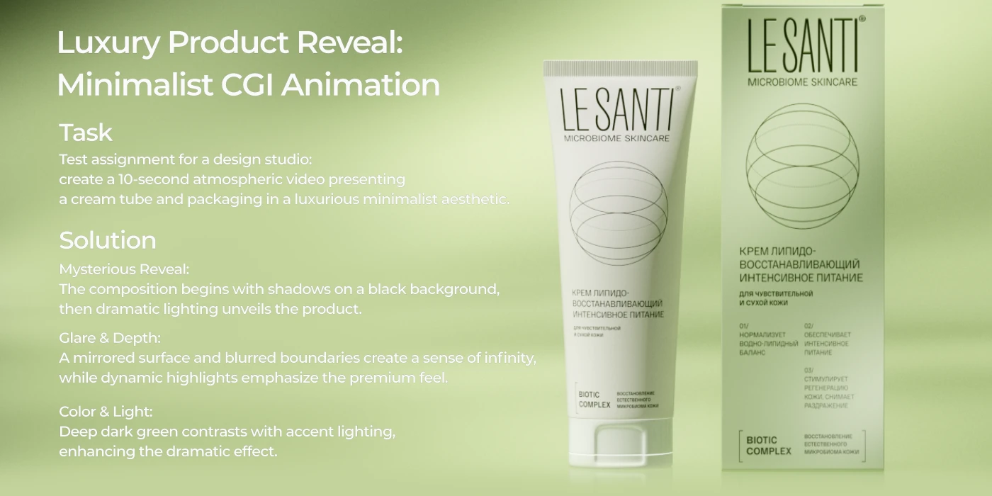 Luxury Product Reveal: Minimalist CGI Animation — Изображение №1 — 3D, Анимация на Dprofile