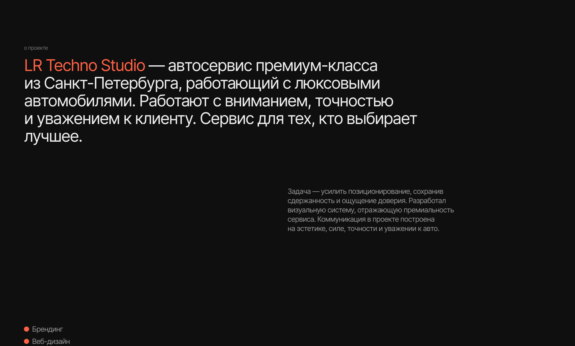 LR Techno Studio detailing | Web/branding — Изображение №2 — Интерфейсы, Брендинг на Dprofile