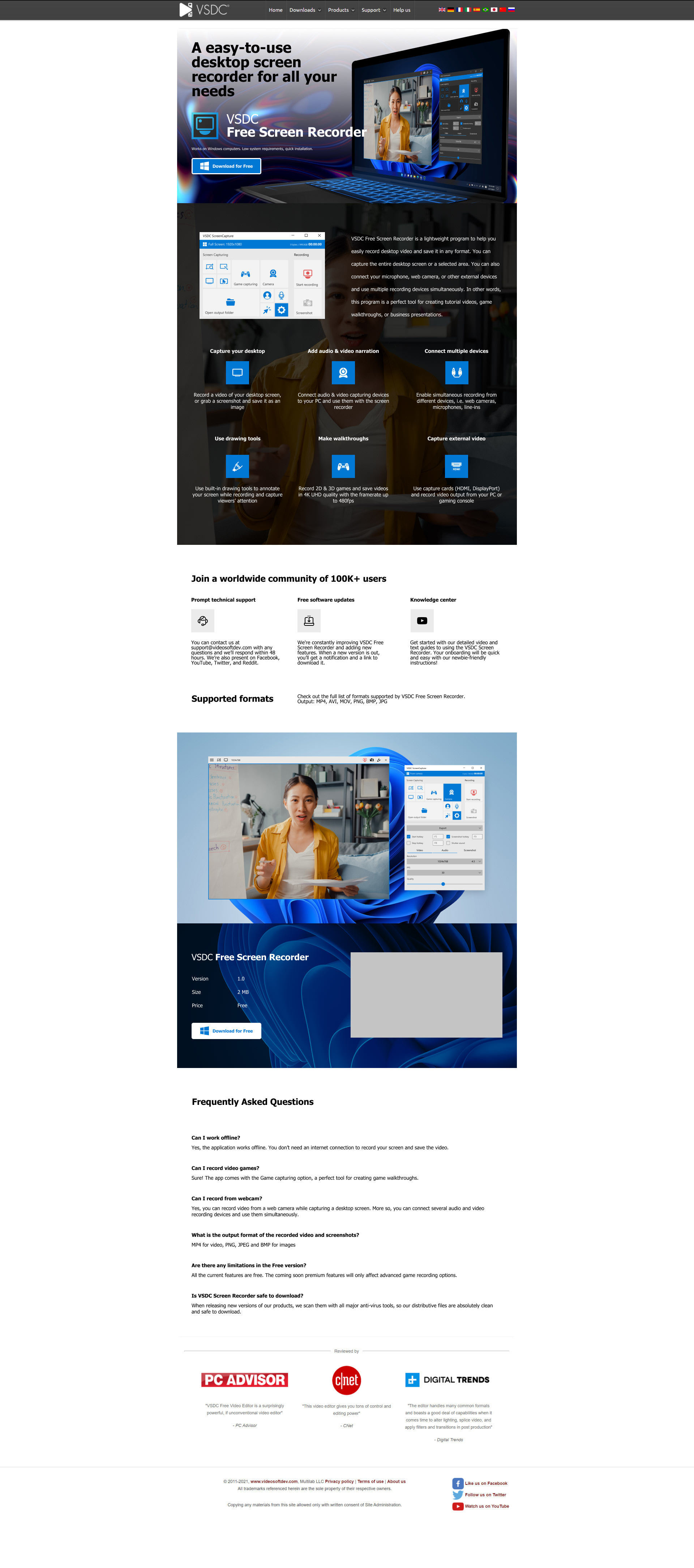 «VSDC Free Screen Recorder» UI, Web & Video, 2021 — Изображение №14 — Интерфейсы на Dprofile