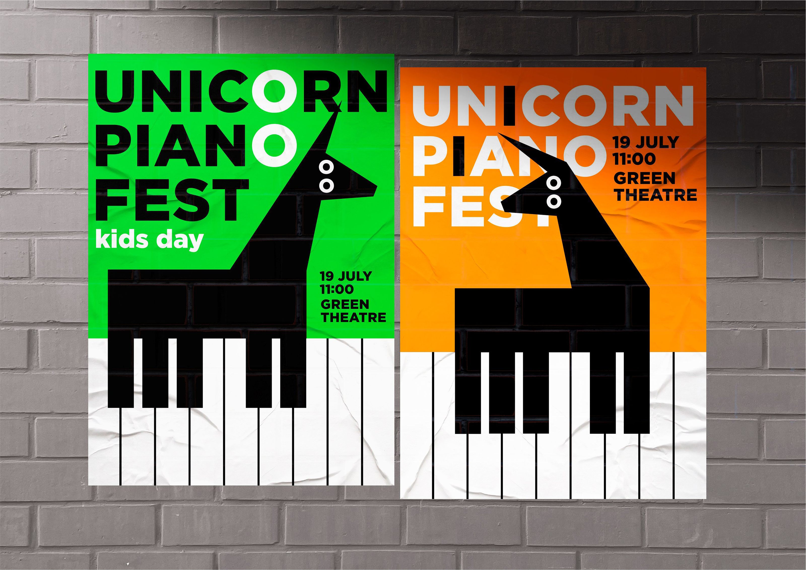 Айдентика для фестиваля Unicorn Piano Fest — Изображение №4 — Брендинг, Графика на Dprofile