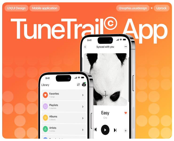 TuneTrail Music Player | Mobile App — Интерфейсы на Dprofile