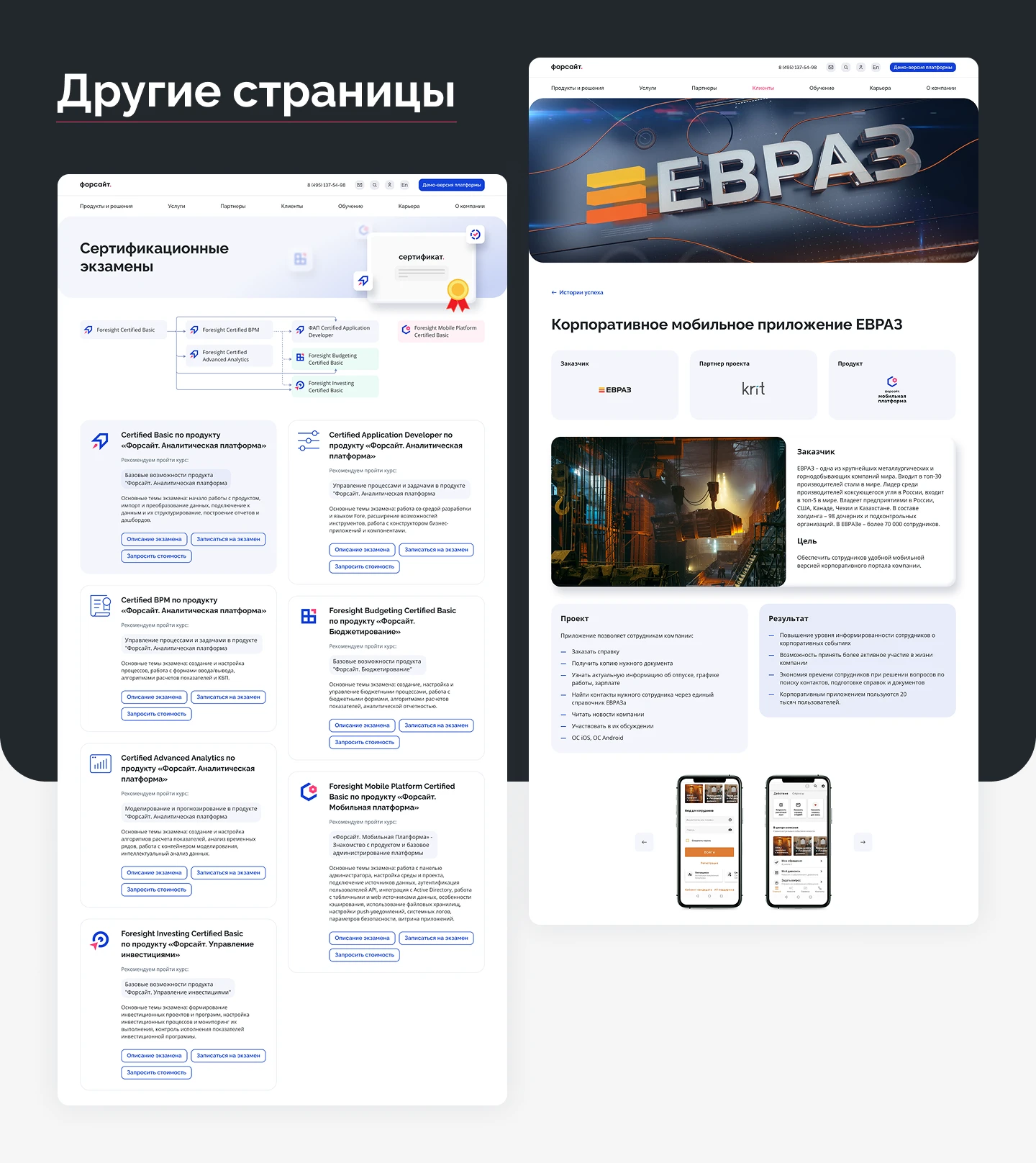 Форсайт | Корпоративный сайт — Изображение №14 — Интерфейсы на Dprofile