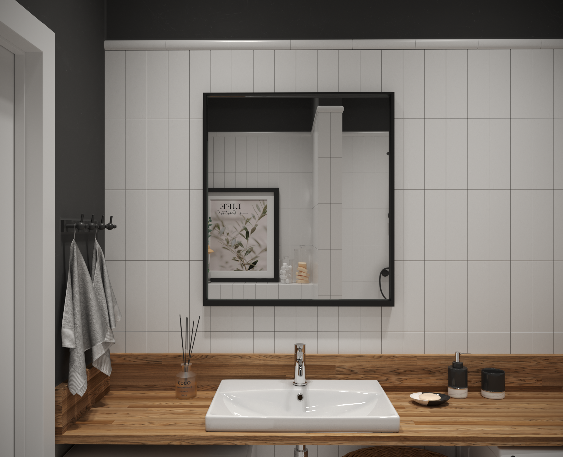 Ванная в стиле mid-century — 3D на Dprofile