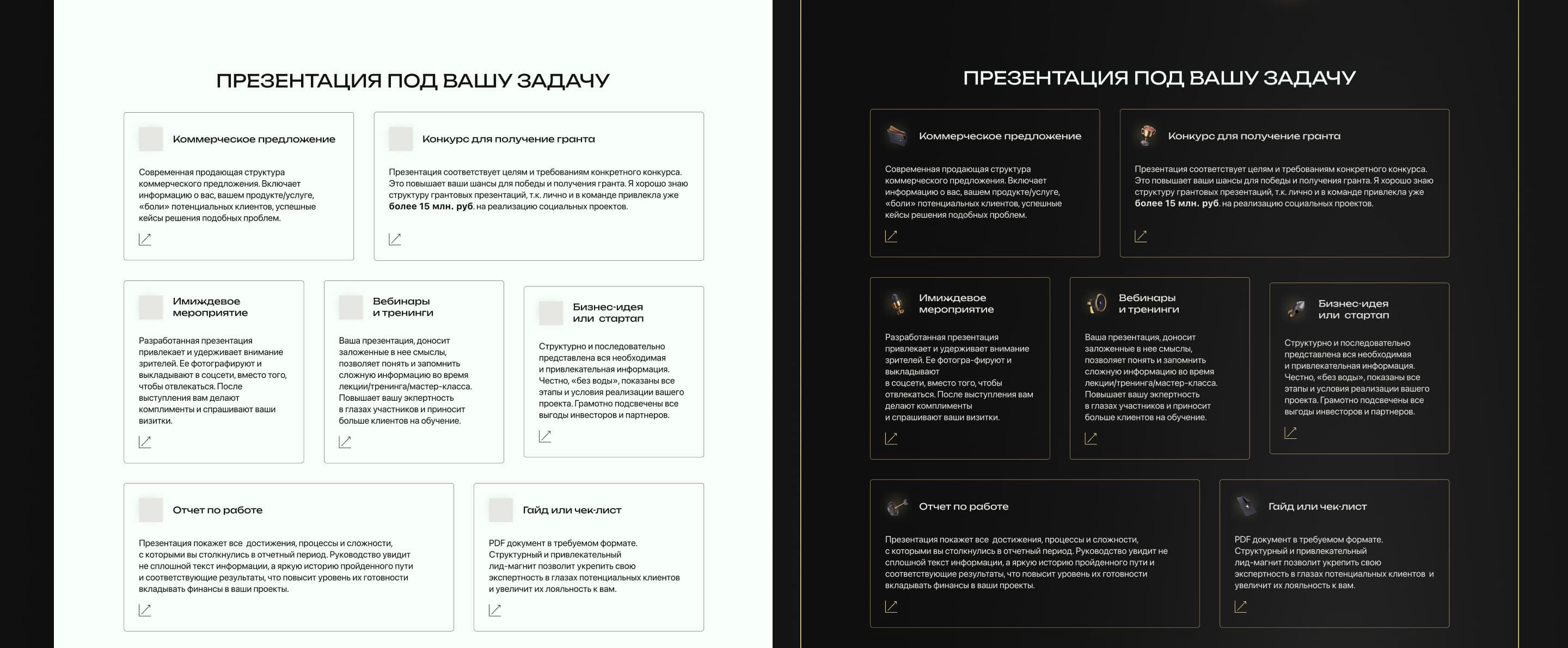 Сайт-визитка для дизайнера презентаций | Landing page — Изображение №5 — Интерфейсы, Брендинг на Dprofile
