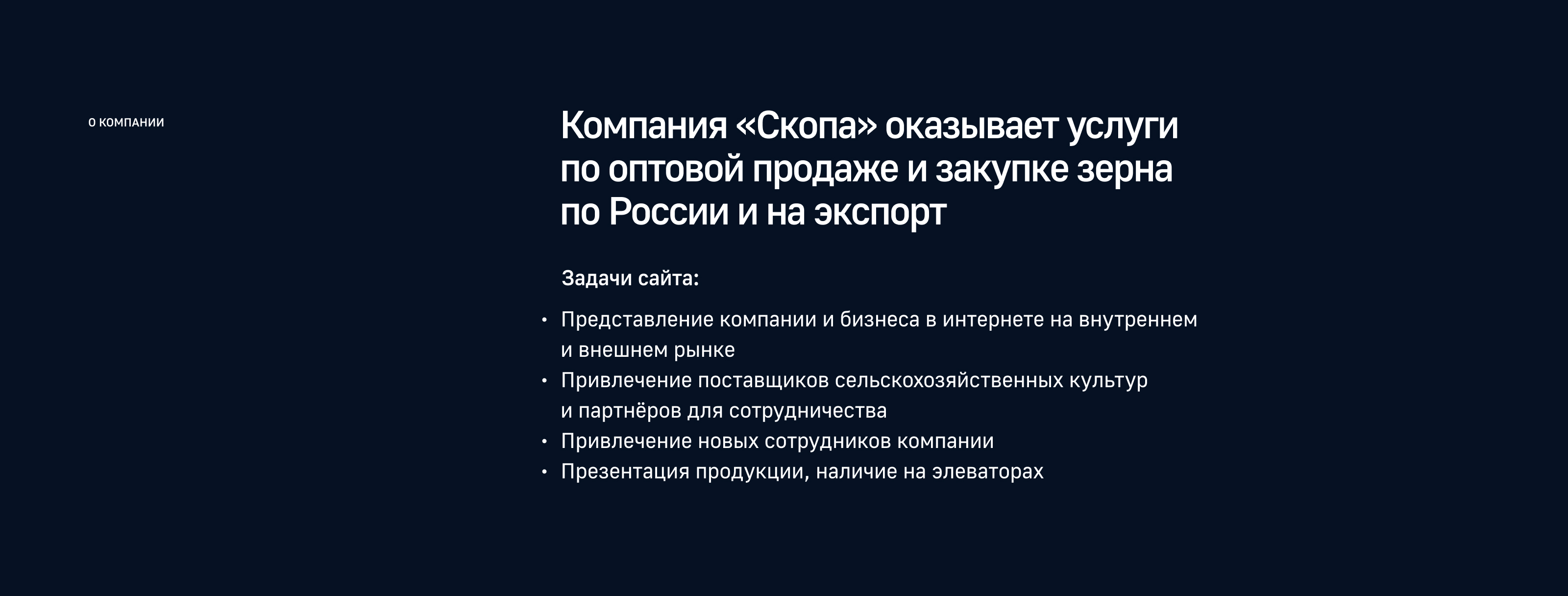 Сайт для компании-трейдера зерна — Изображение №2 — Маркетинг на Dprofile