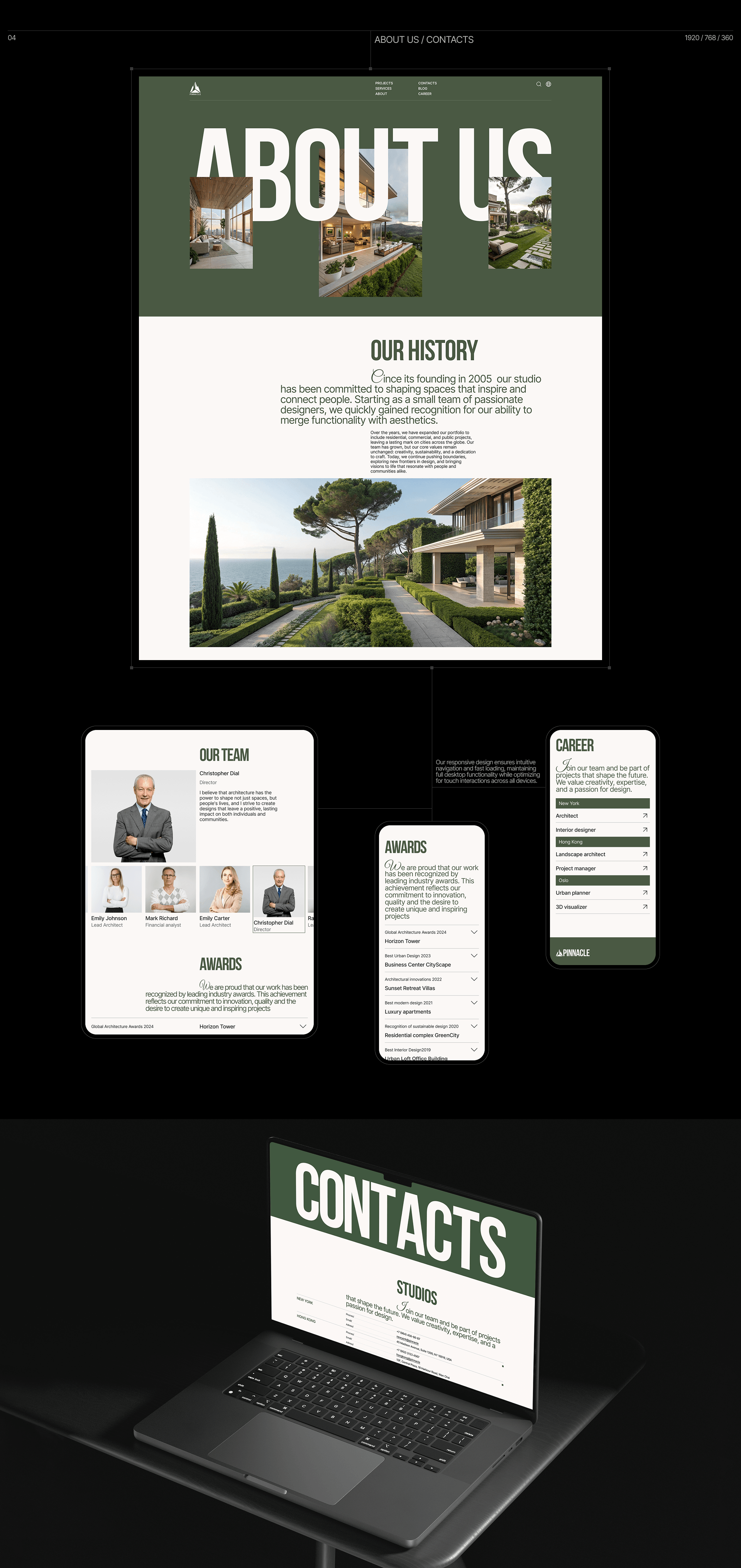 PINNACLE | CORPORATE WEBSITE — Изображение №10 — Интерфейсы, Брендинг на Dprofile