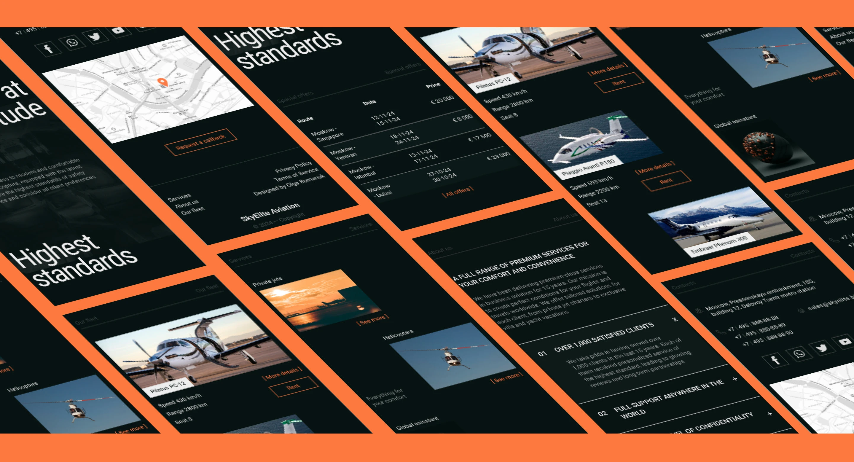 SkyElite Aviation - Дизайн сайта — Изображение №7 — Интерфейсы, Анимация на Dprofile