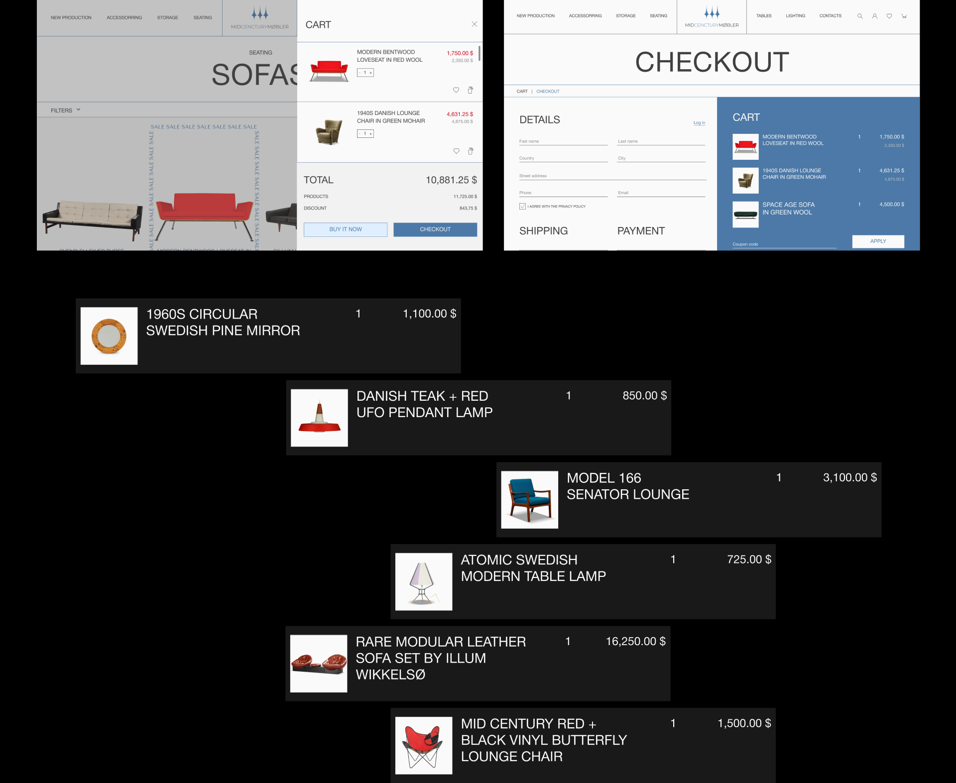 Mid Century Møbler | E-commerce Redesign — Изображение №10 — Интерфейсы на Dprofile