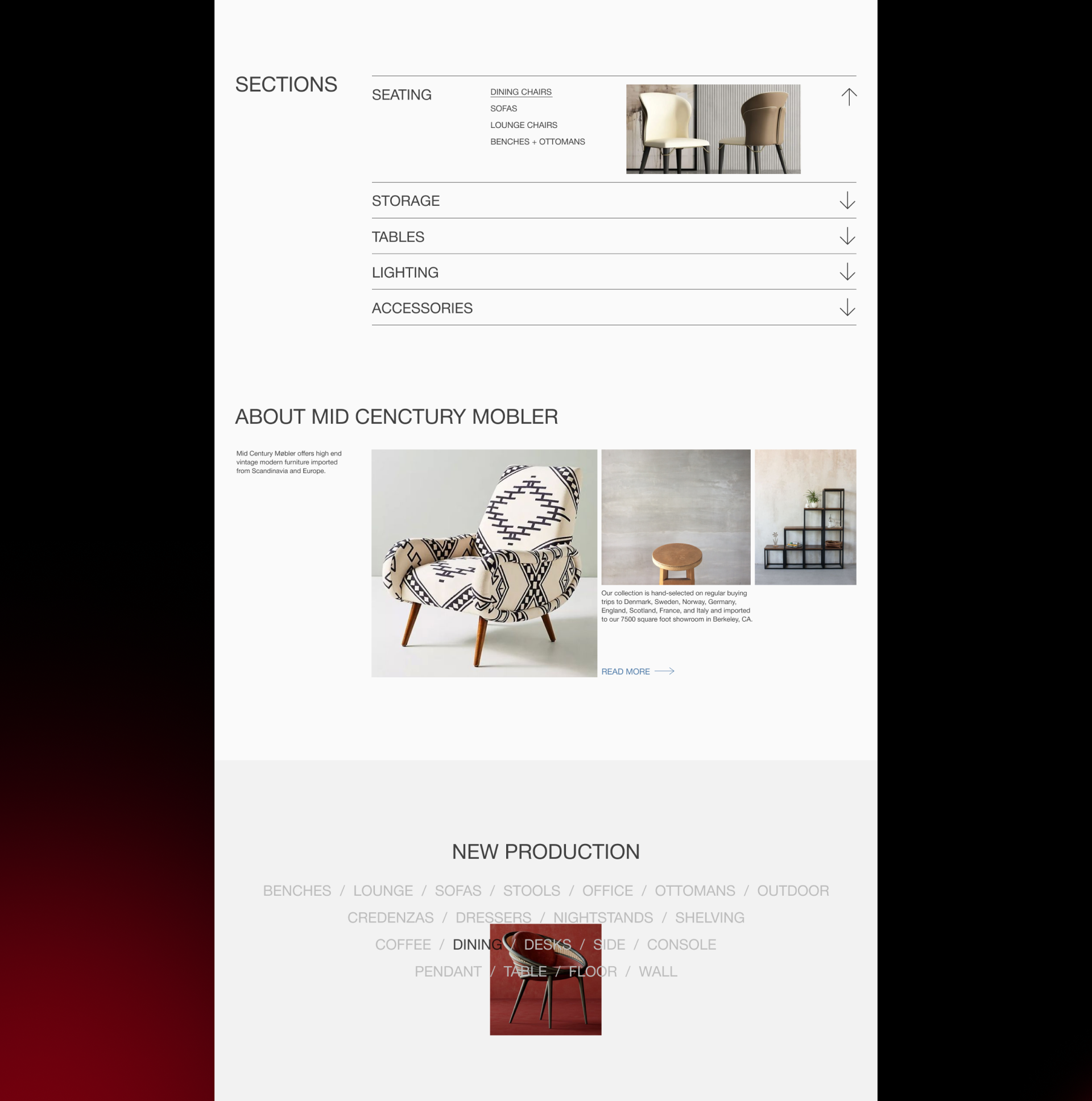 Mid Century Møbler | E-commerce Redesign — Изображение №3 — Интерфейсы на Dprofile