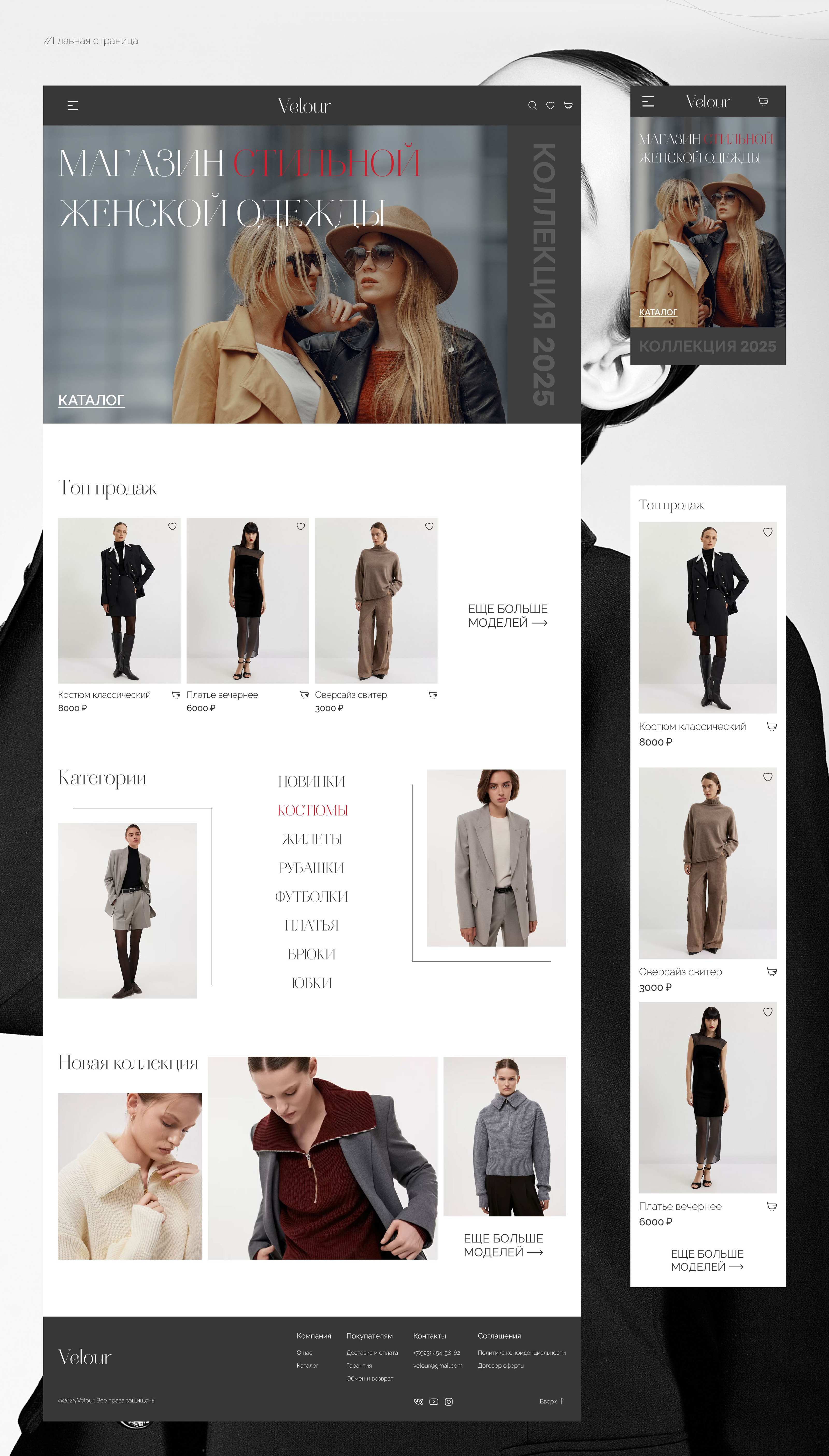 Velour | E-commerce Website Design Concept — Изображение №4 — Интерфейсы на Dprofile