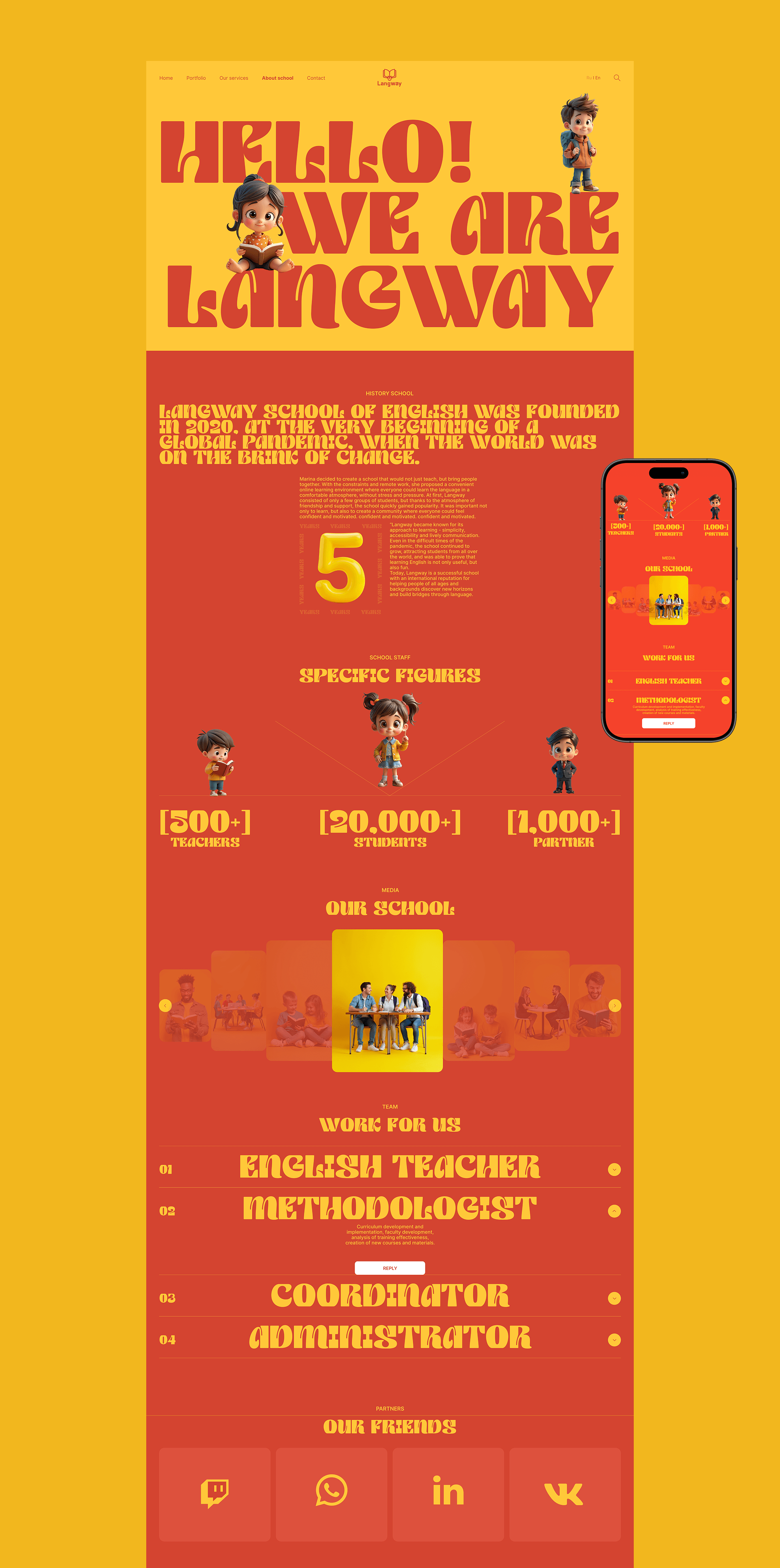 Langway School Website: UI/UX Case Study — Изображение №10 — Интерфейсы на Dprofile