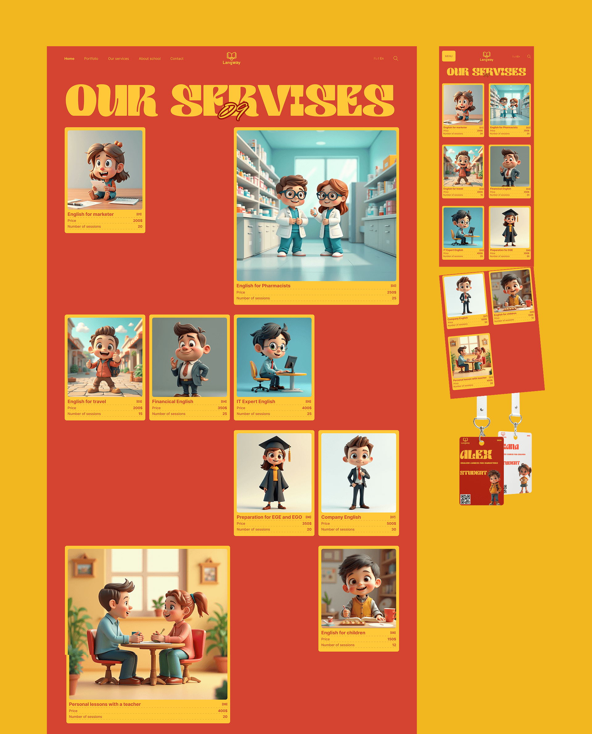 Langway School Website: UI/UX Case Study — Изображение №8 — Интерфейсы на Dprofile