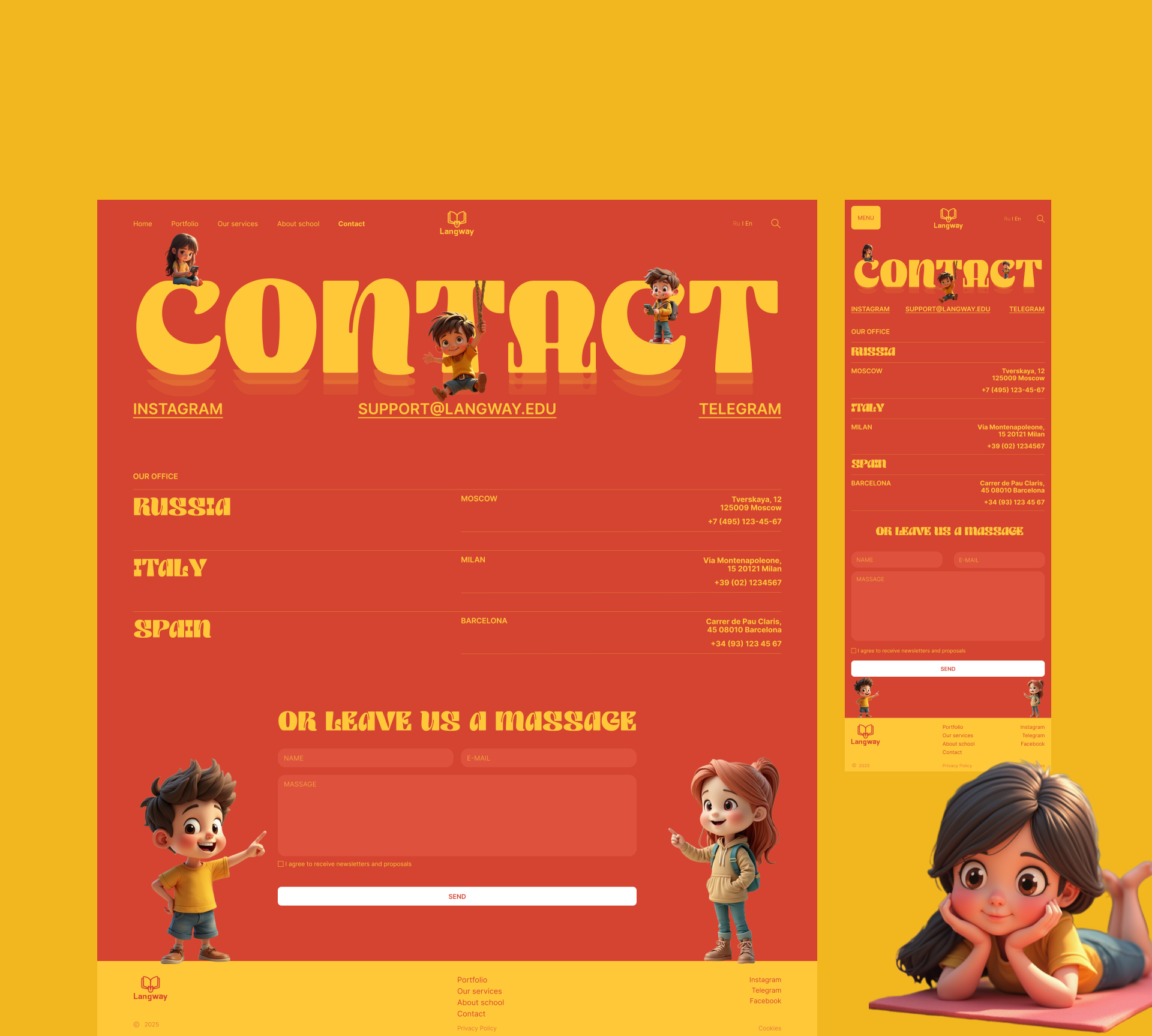 Langway School Website: UI/UX Case Study — Изображение №12 — Интерфейсы на Dprofile