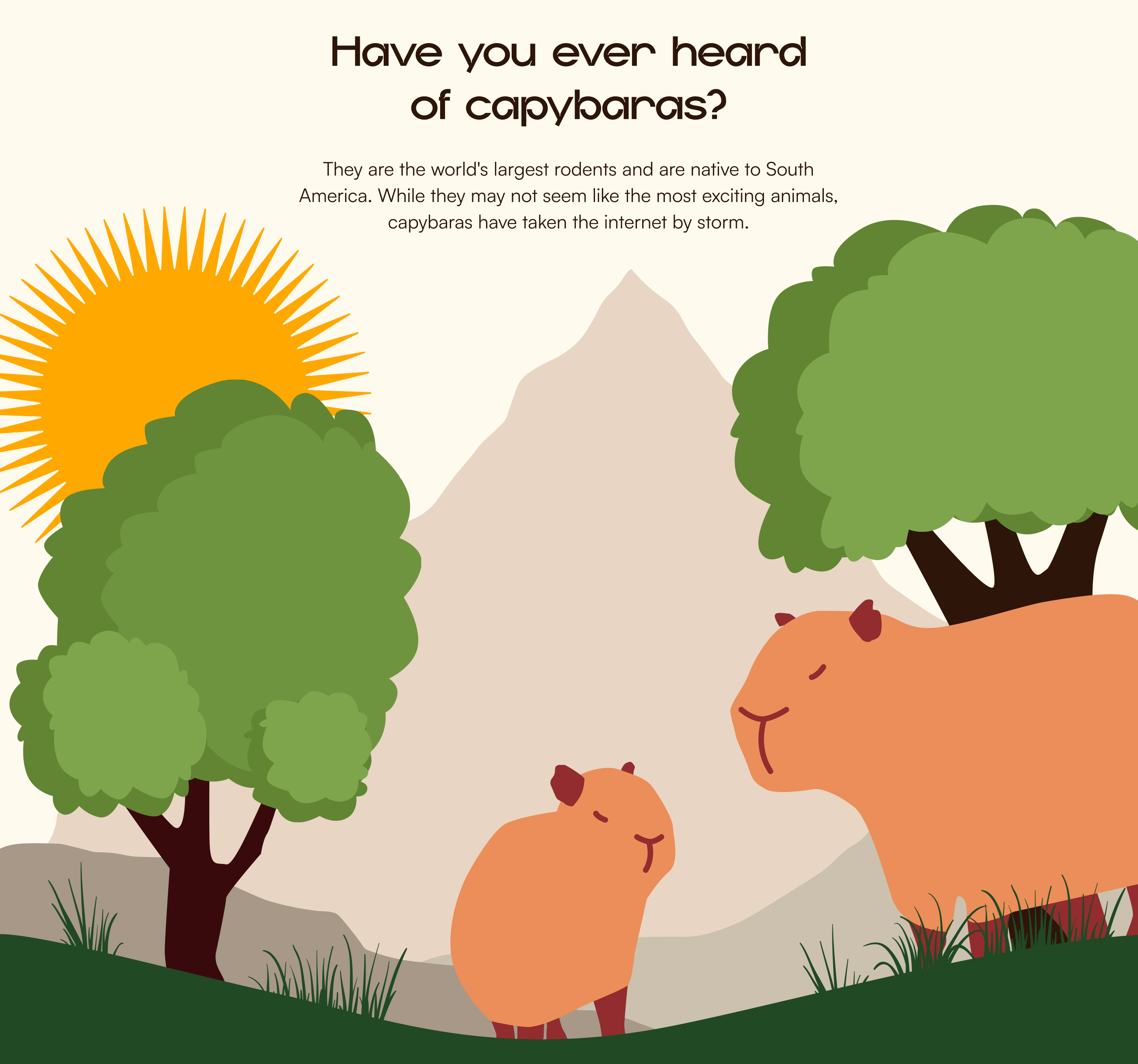 Longread about capybaras — Изображение №2 — Иллюстрация, Графика на Dprofile