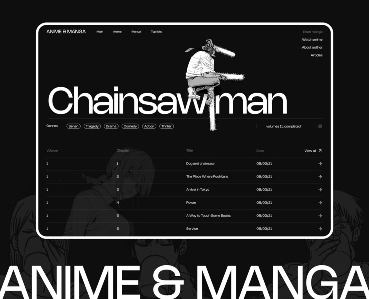 Anime & Manga service UI/UX — Интерфейсы, Графика на Dprofile