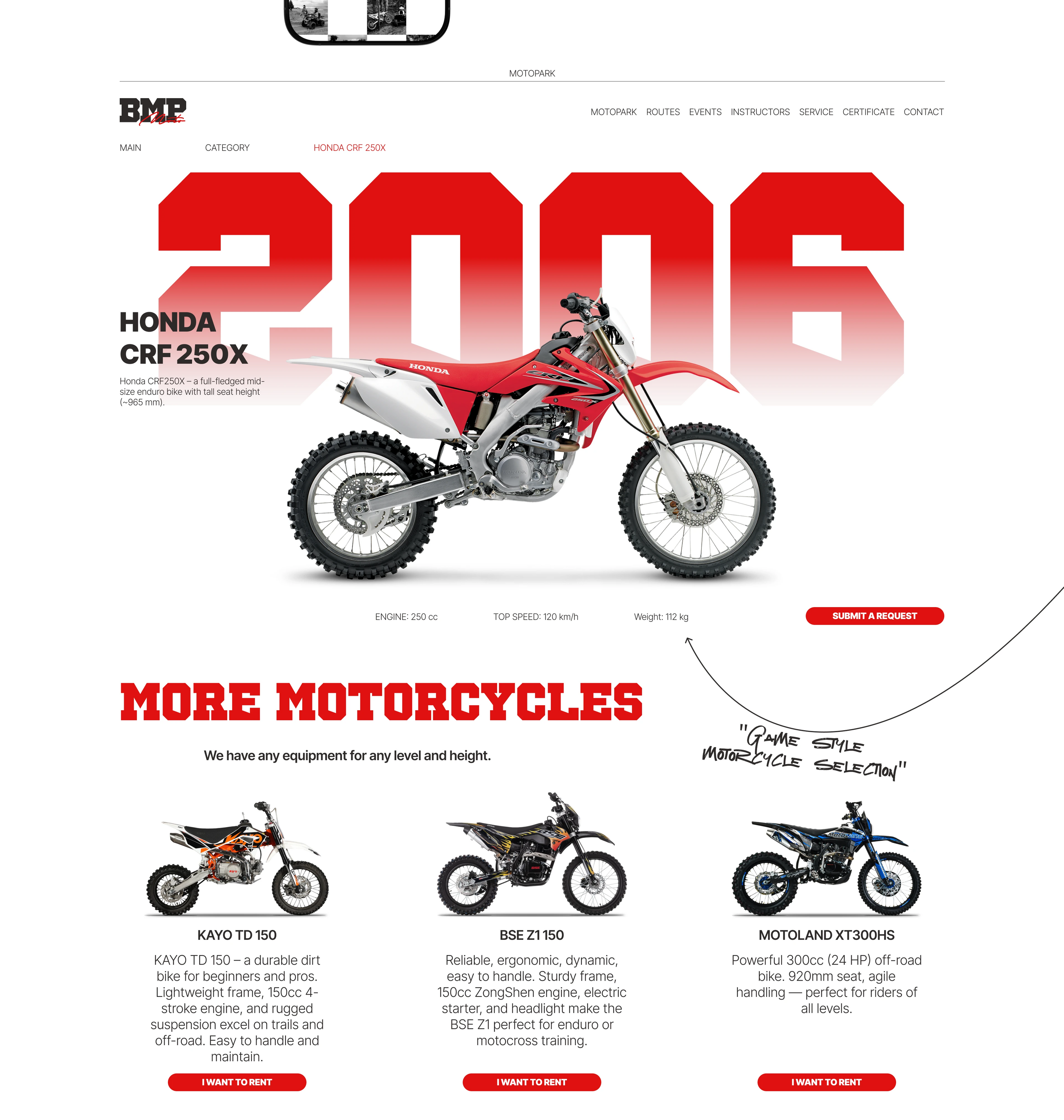 Cross Rental Website Redesign | BMP Moto — Изображение №9 — Интерфейсы на Dprofile