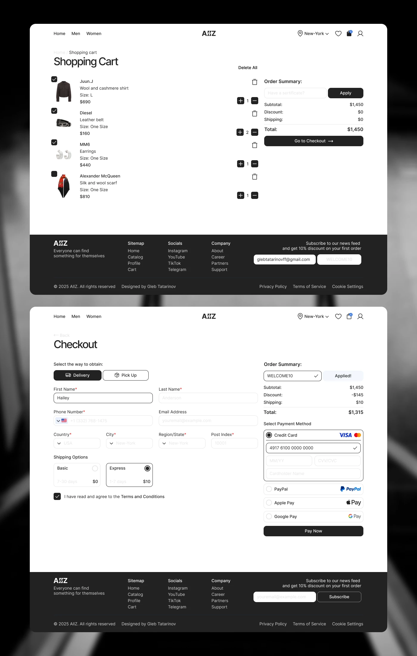 AllZ | Интернет-магазин | UX/UI Дизайн — Изображение №8 — Интерфейсы на Dprofile