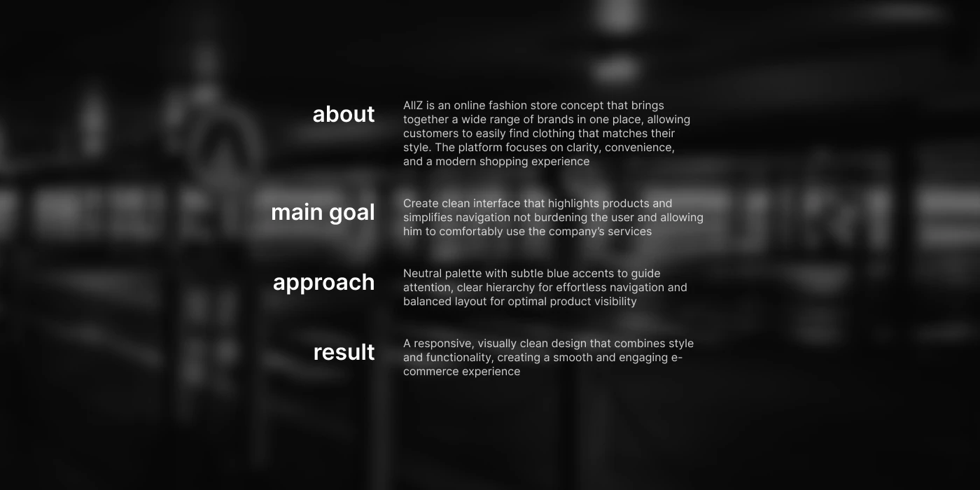 AllZ | Интернет-магазин | UX/UI Дизайн — Изображение №2 — Интерфейсы на Dprofile