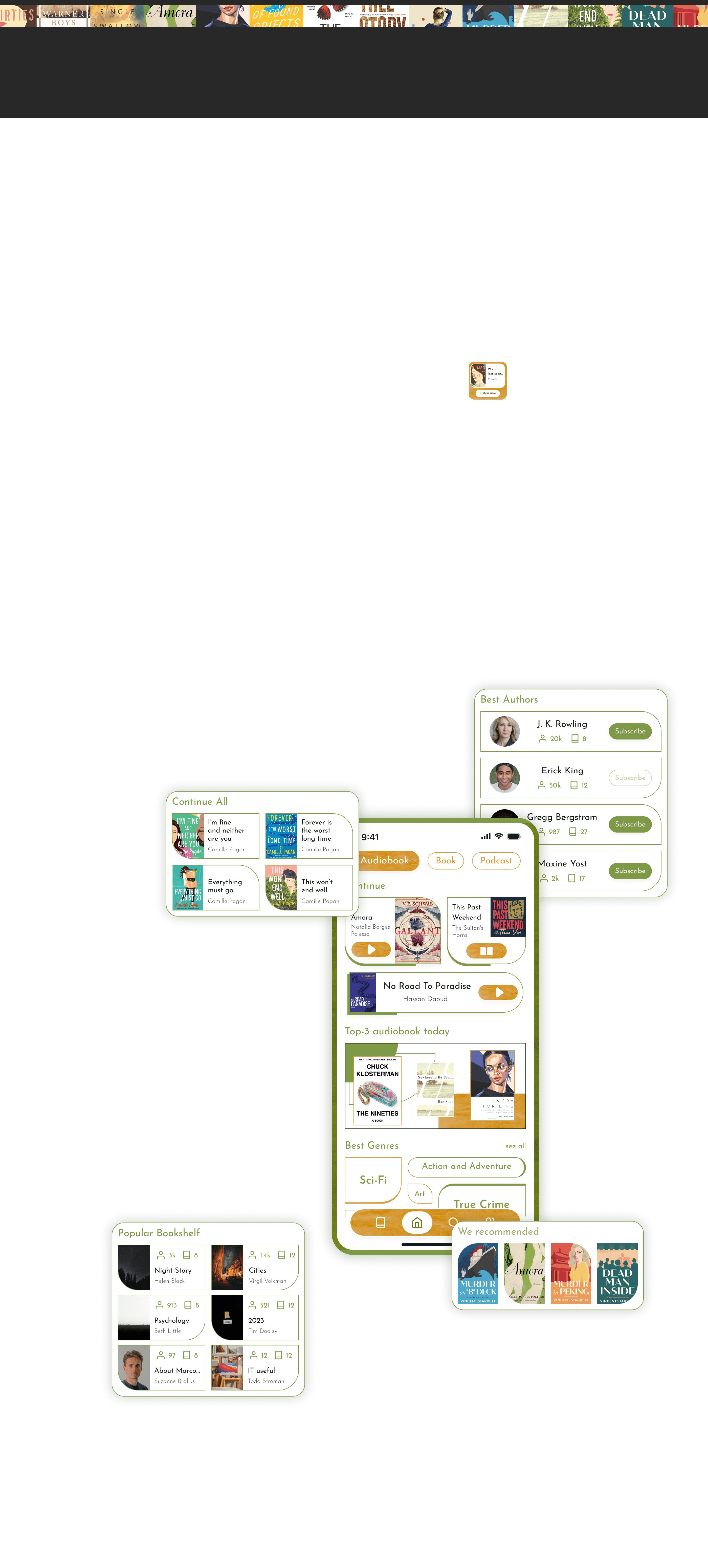 UI/UX Design Book App — Изображение №1 — Интерфейсы, Графика на Dprofile