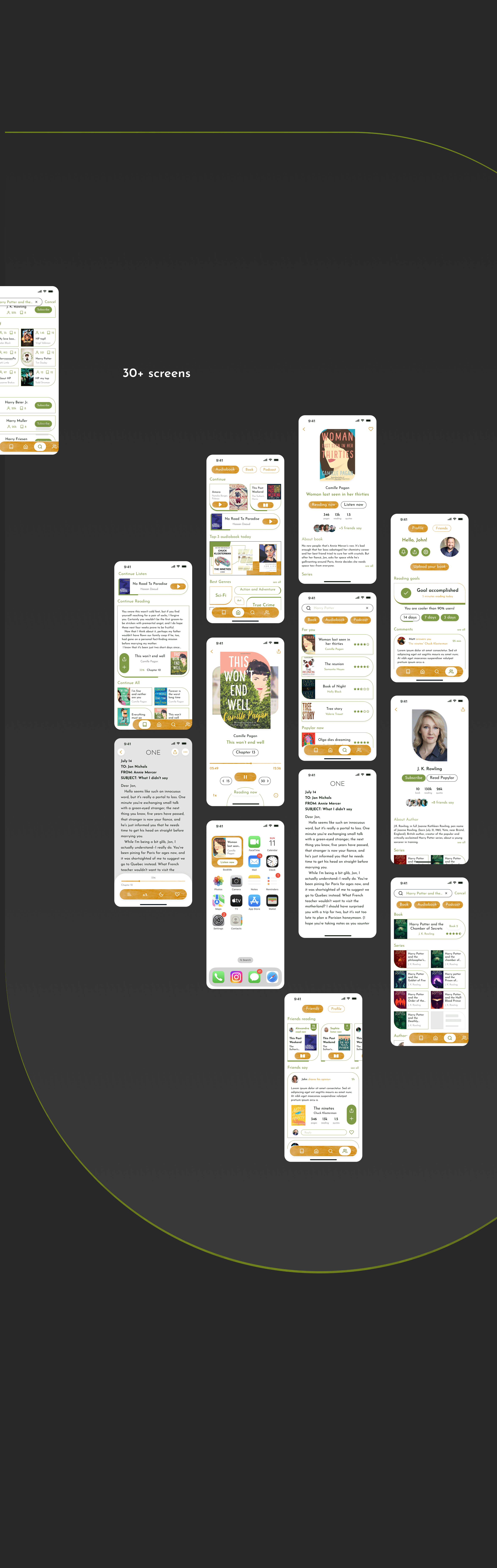 UI/UX Design Book App — Изображение №4 — Интерфейсы, Графика на Dprofile