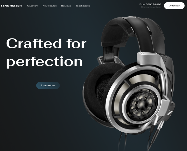 Landing page for headphones — Интерфейсы, Графика на Dprofile