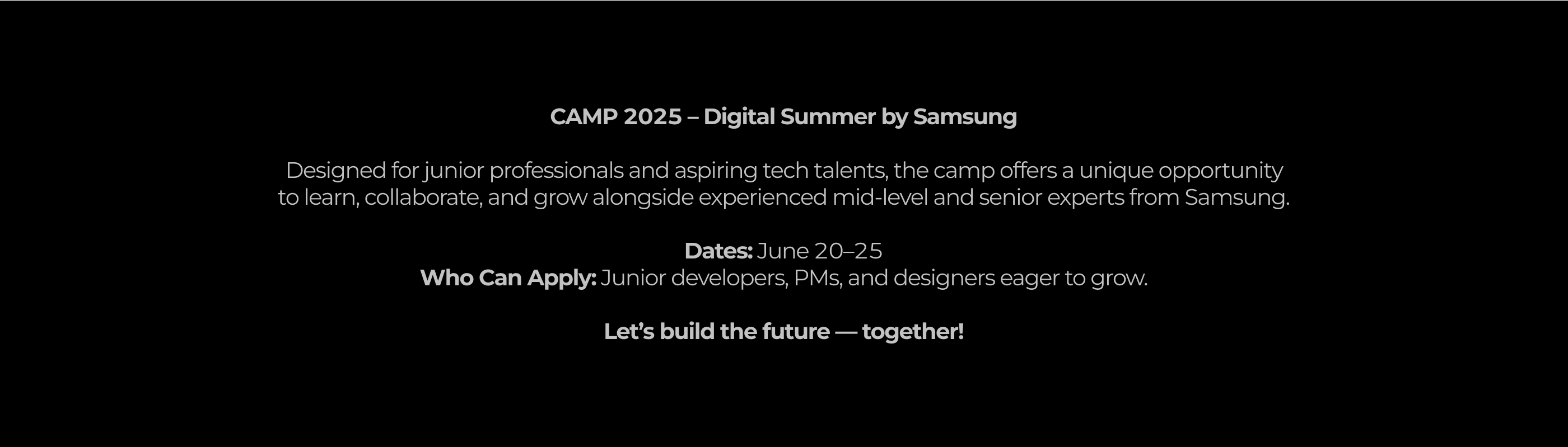 CAMP 2025 by Samsung — Изображение №3 — Графика, Маркетинг на Dprofile