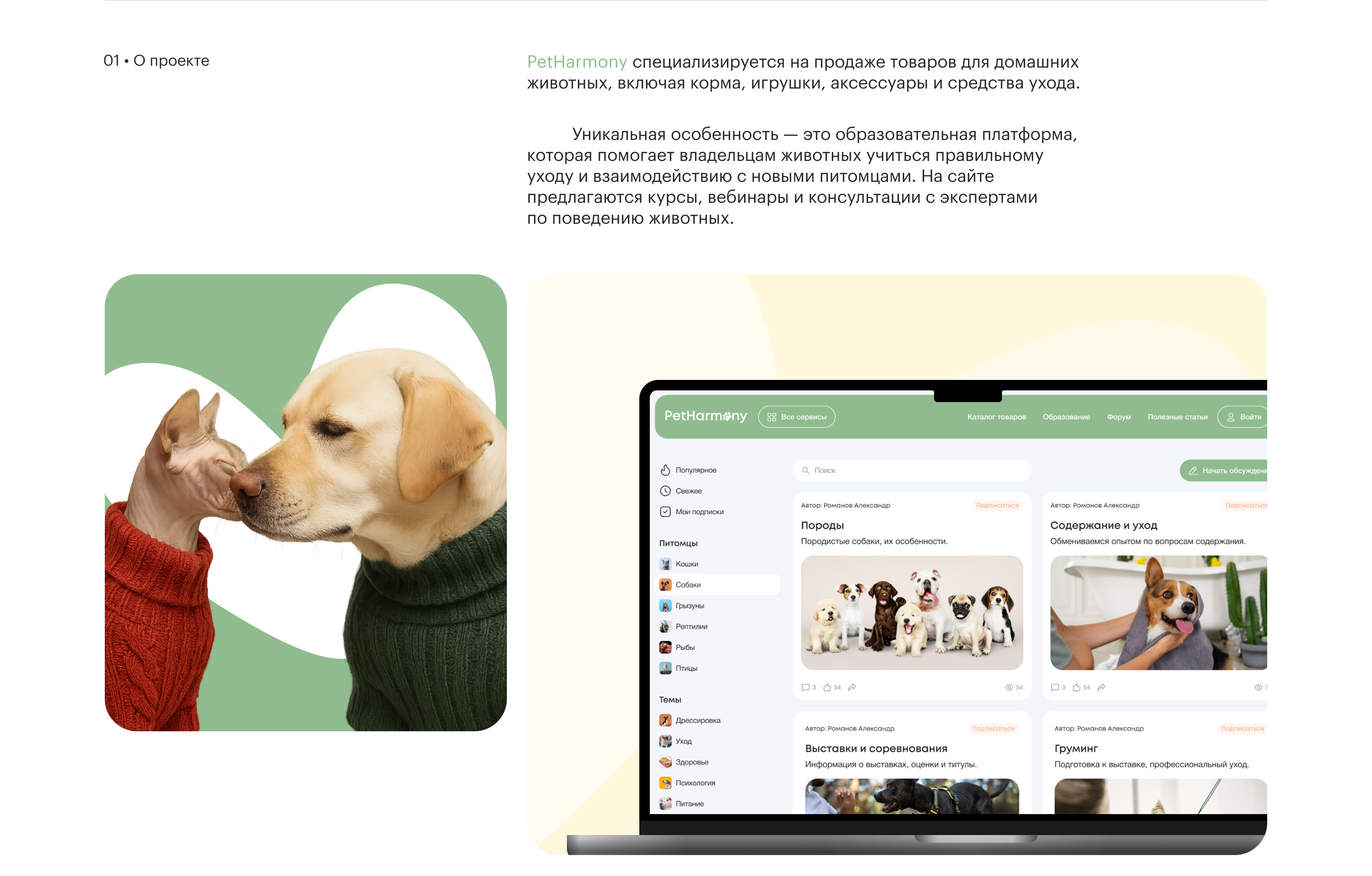 PetHarmony —  дизайн платформы для заботы о питомцах — Изображение №2 — Интерфейсы, Маркетинг на Dprofile