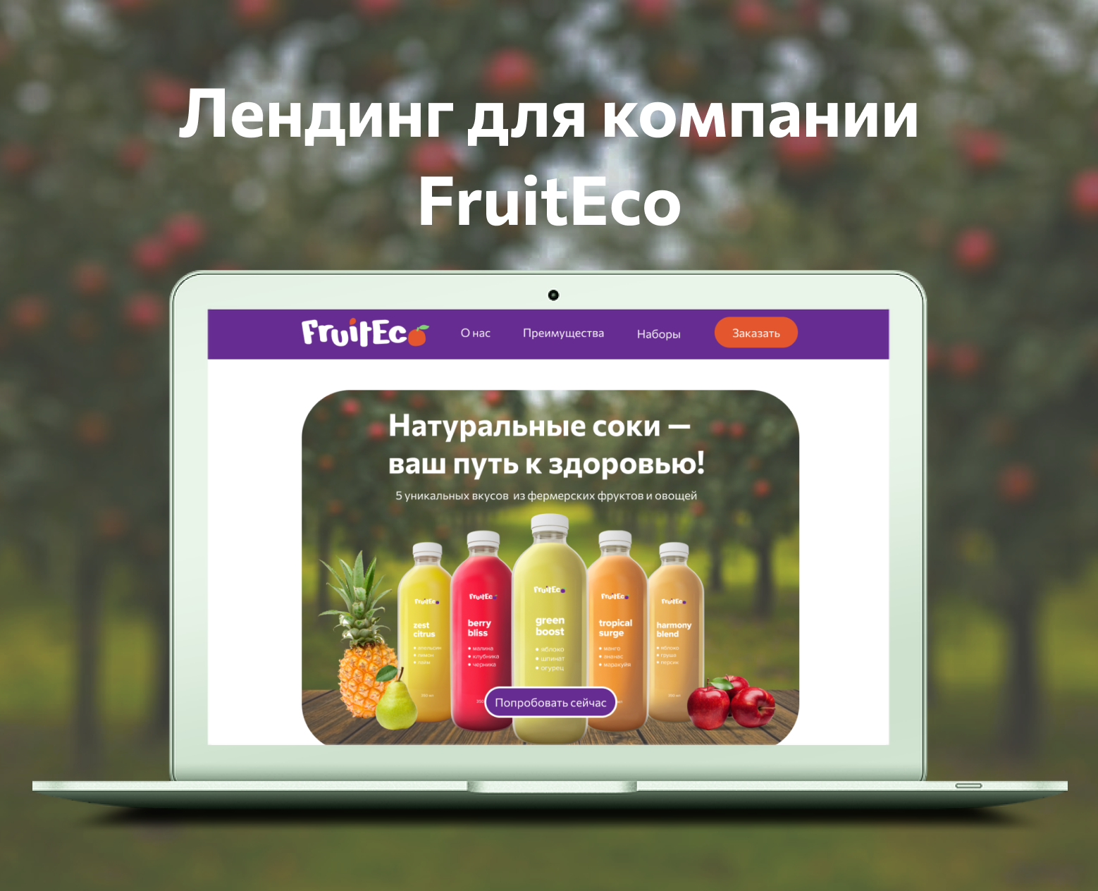 Лендинг для FruitEco — Интерфейсы, Графика на Dprofile
