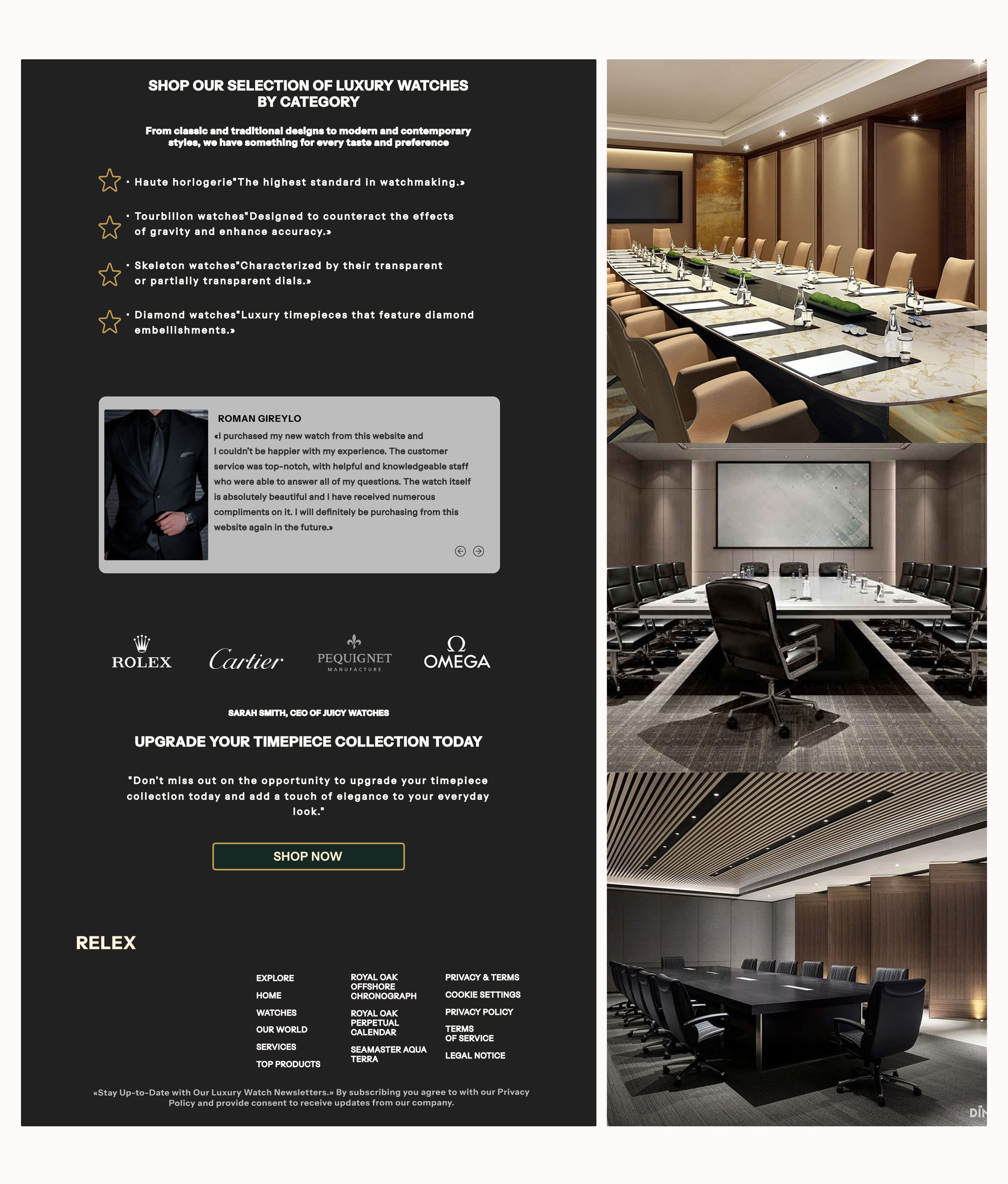 website Relekx/watch shop — Изображение №8 — Интерфейсы на Dprofile