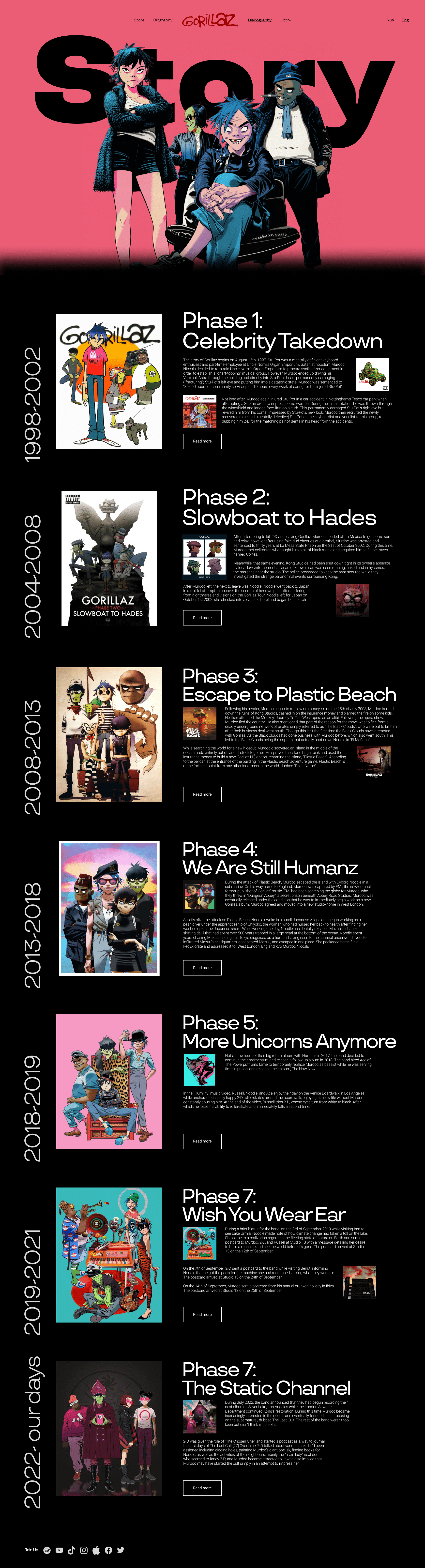 Gorillaz l Сайт-портфолио (site-portfolio) — Изображение №6 — Интерфейсы, Брендинг на Dprofile