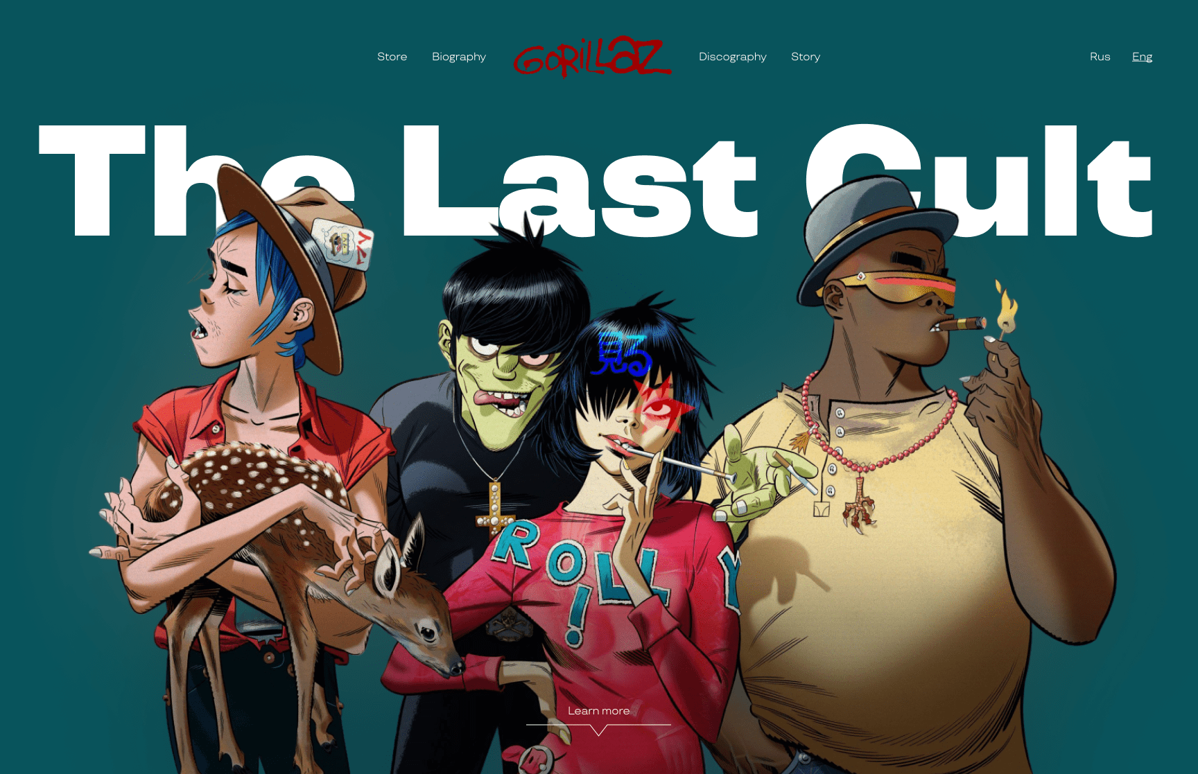 Gorillaz l Сайт-портфолио (site-portfolio) — Изображение №1 — Интерфейсы, Брендинг на Dprofile